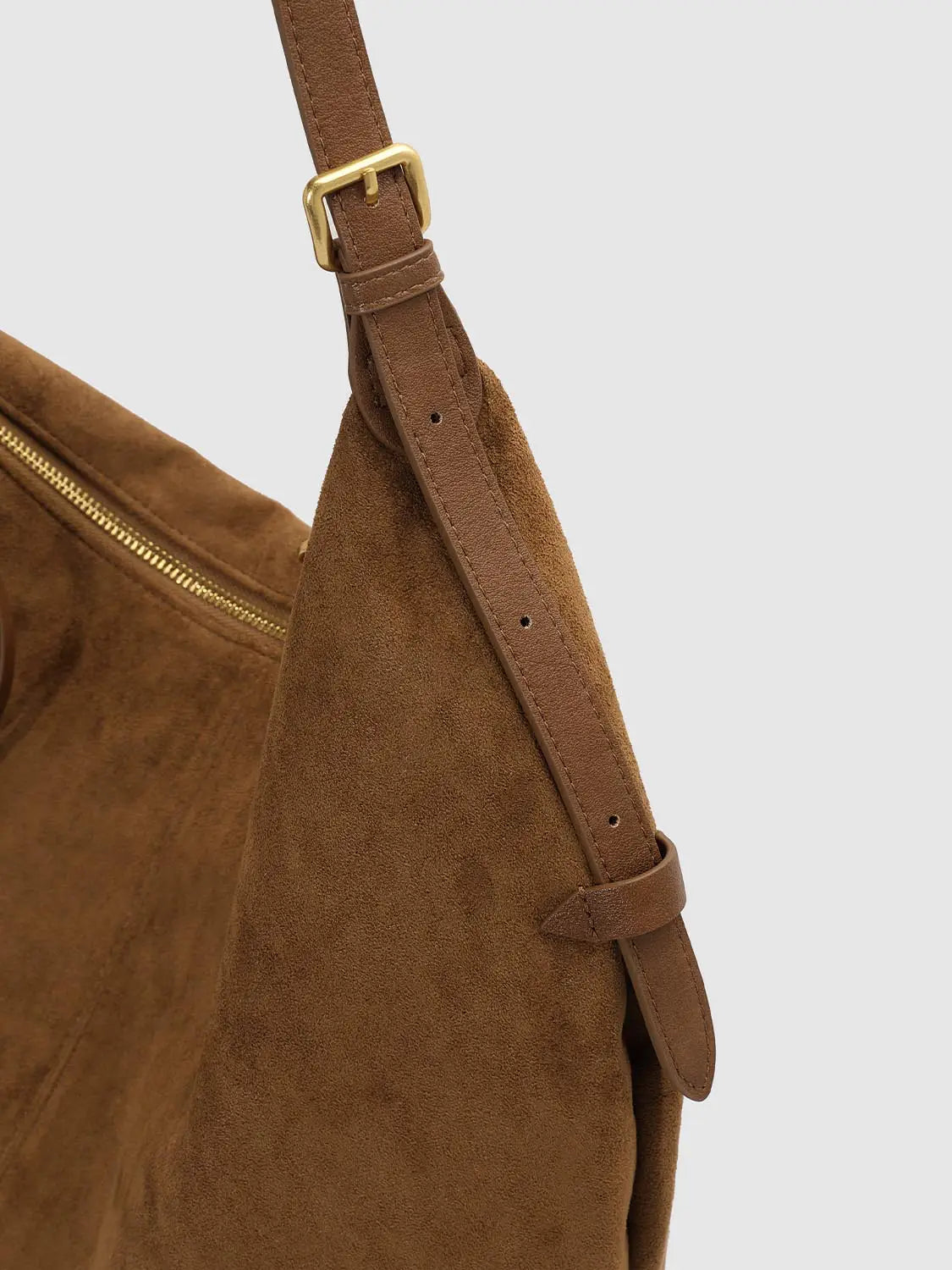 Shoulder & Crossbody Bag in brown suede with gold-tone hardware by Urban Revivo Fashion