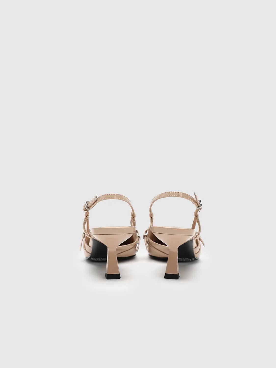 Faux Leather Point Toe Heeled Slingbacks by Urban Revivo Fashion
