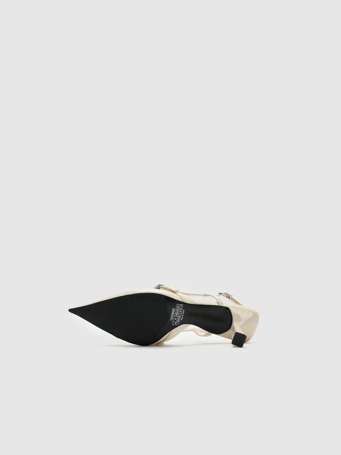 Faux Leather Point Toe Heeled Slingbacks by Urban Revivo Fashion
