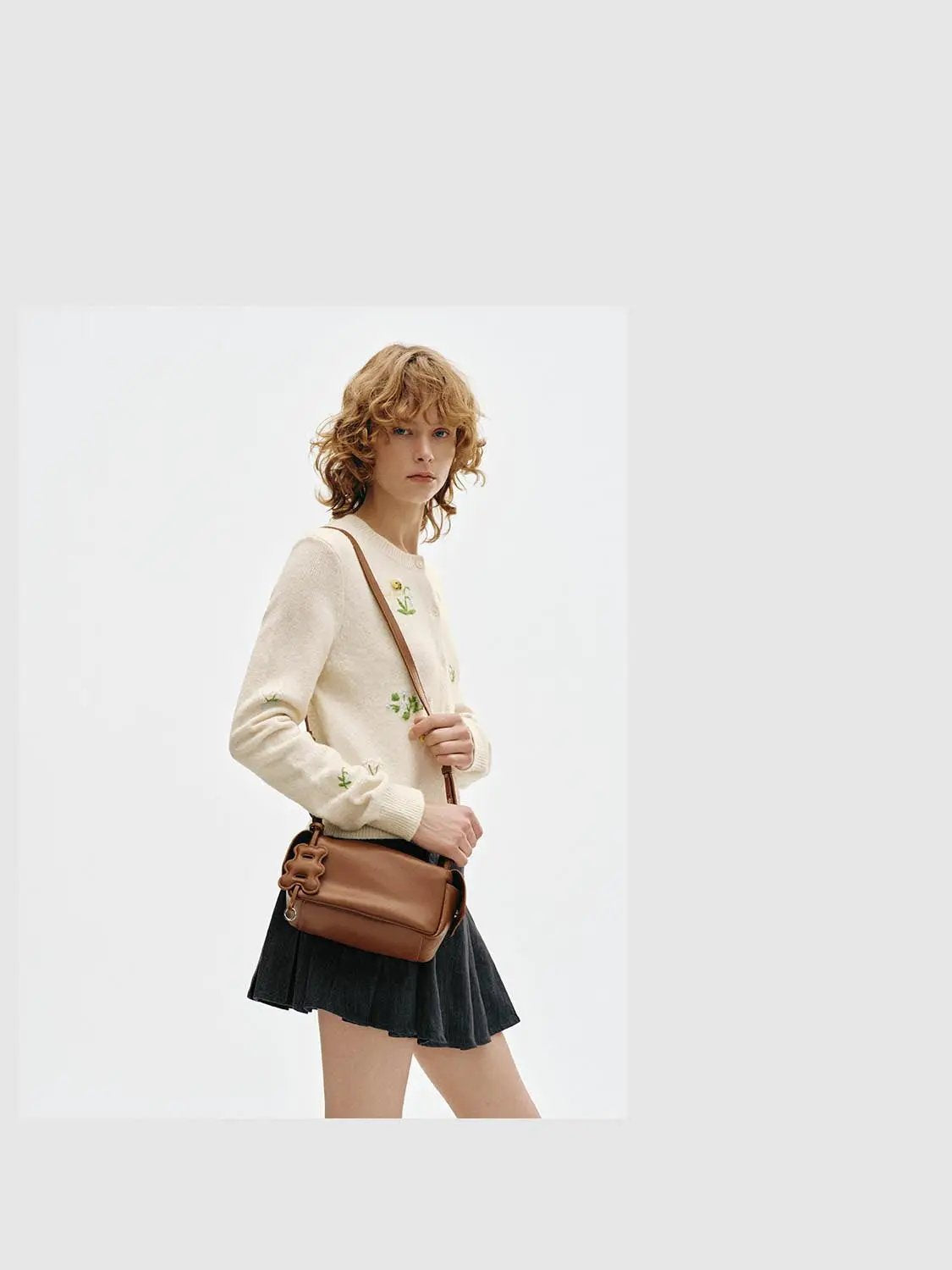 Top Handle & Crossbody Bag, tan leather with shoulder strap by Urban Revivo Fashion.