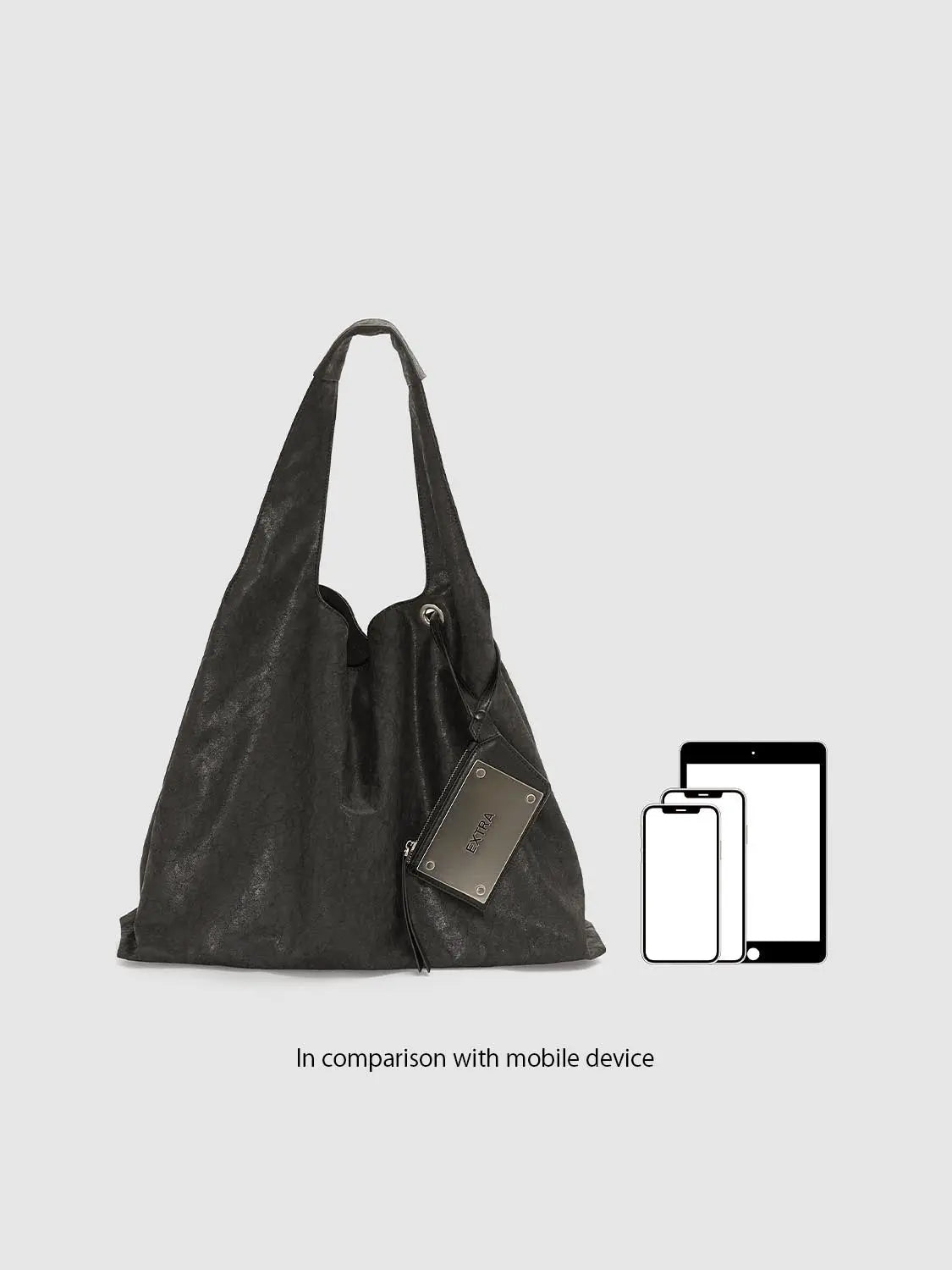 Shoulder bag Urban Revivo Fashion black with textured suede-like finish, single wide strap and metal tag.