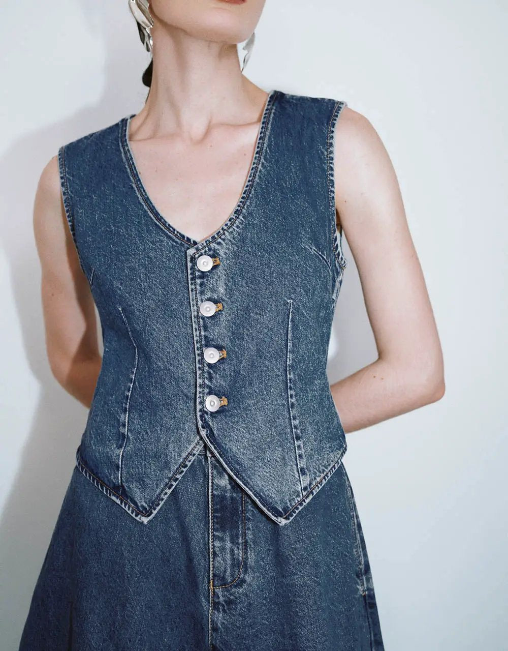 Denim Waistcoat Dresses by Urban Revivo Fashion