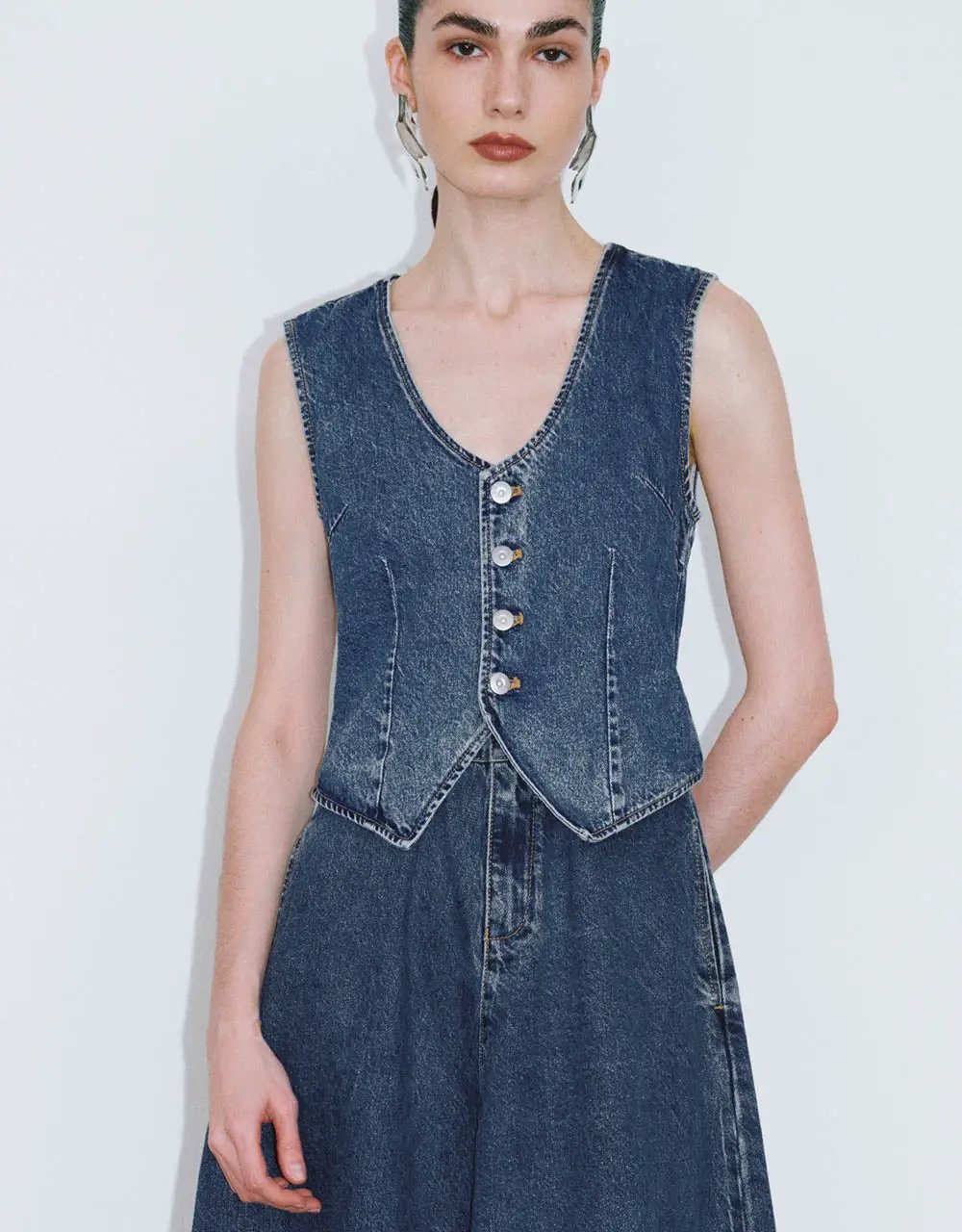 Denim Waistcoat Dresses by Urban Revivo Fashion
