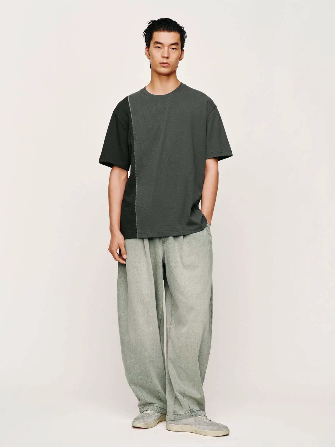 Denim jeans, light gray, relaxed-fit, Urban Revivo Fashion
