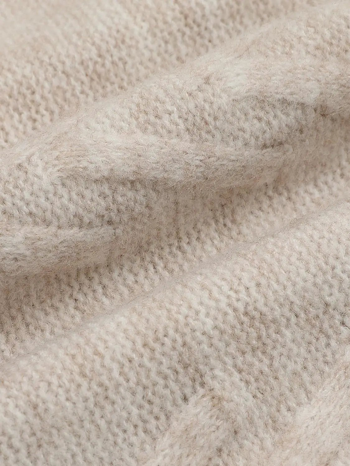 Knit Top beige knitted fabric close-up by Urban Revivo Fashion