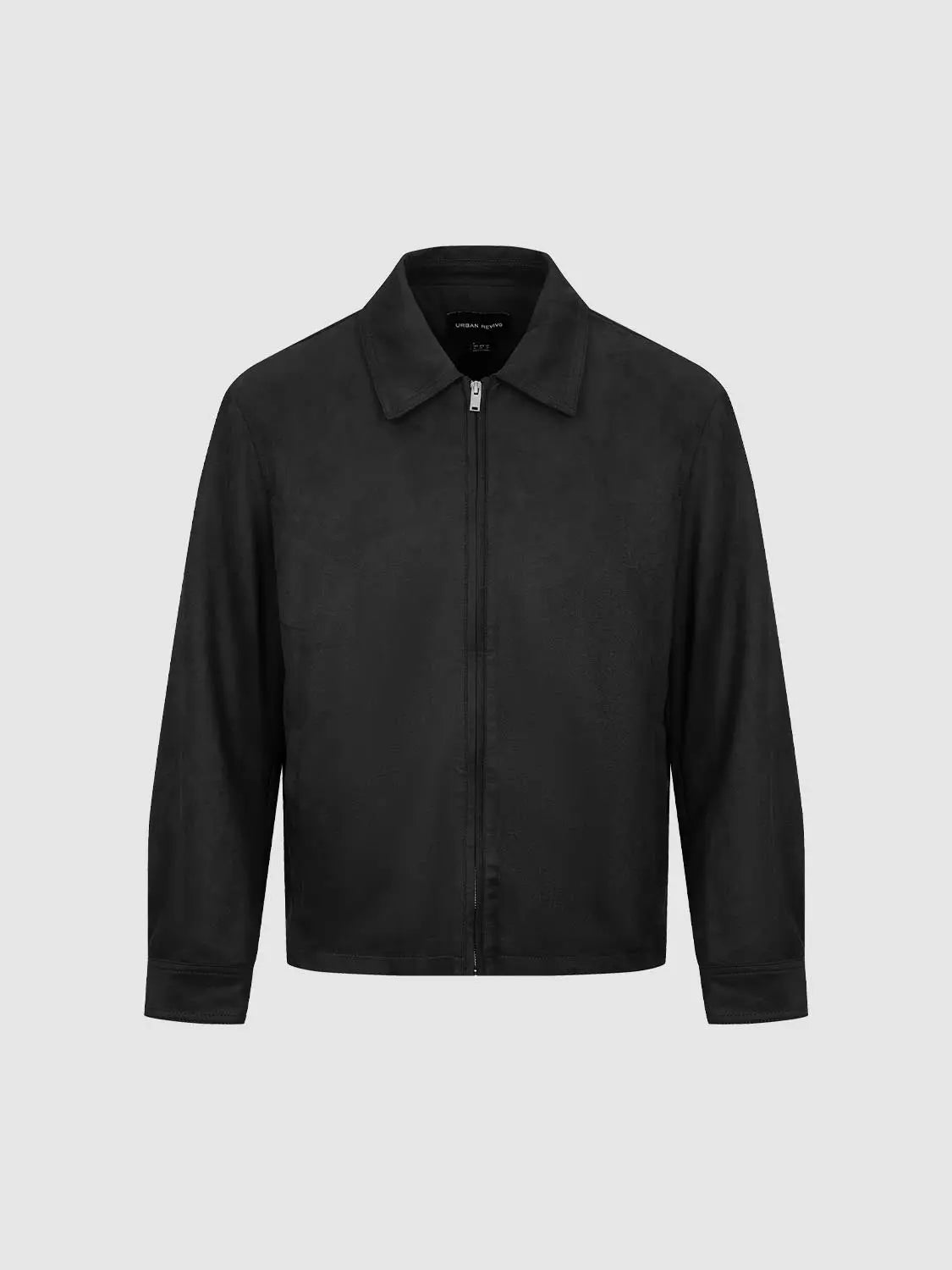 Jacket by Urban Revivo Fashion, black zip-front design