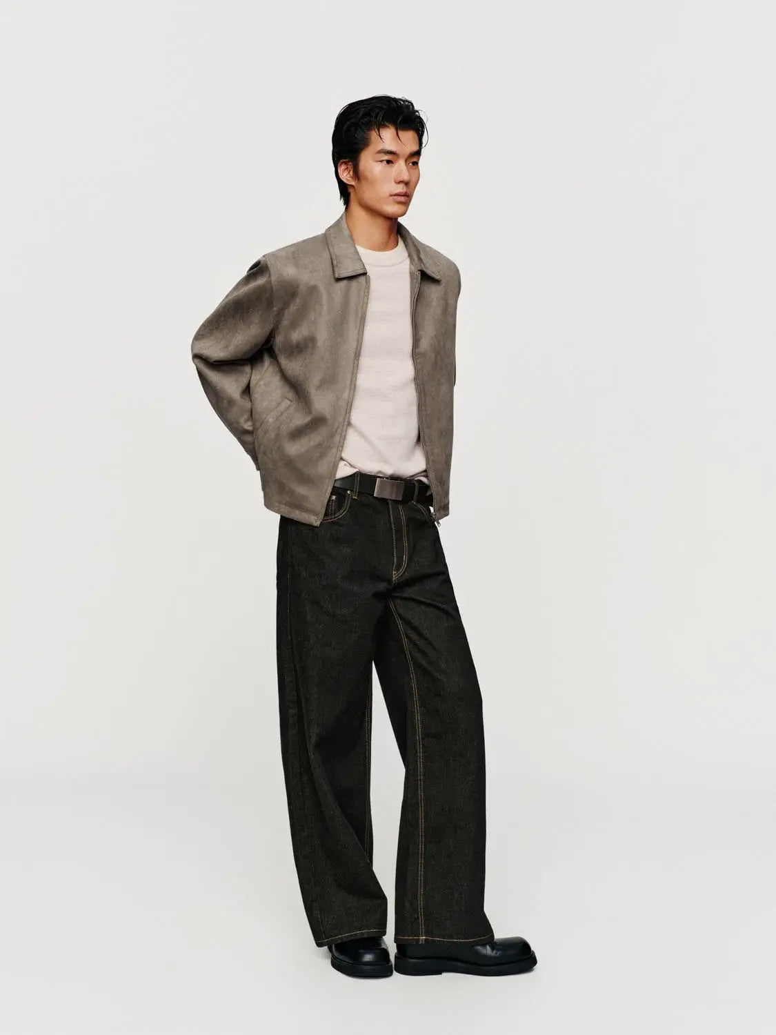 Jacket, taupe suede-style with an oversized fit, Urban Revivo Fashion