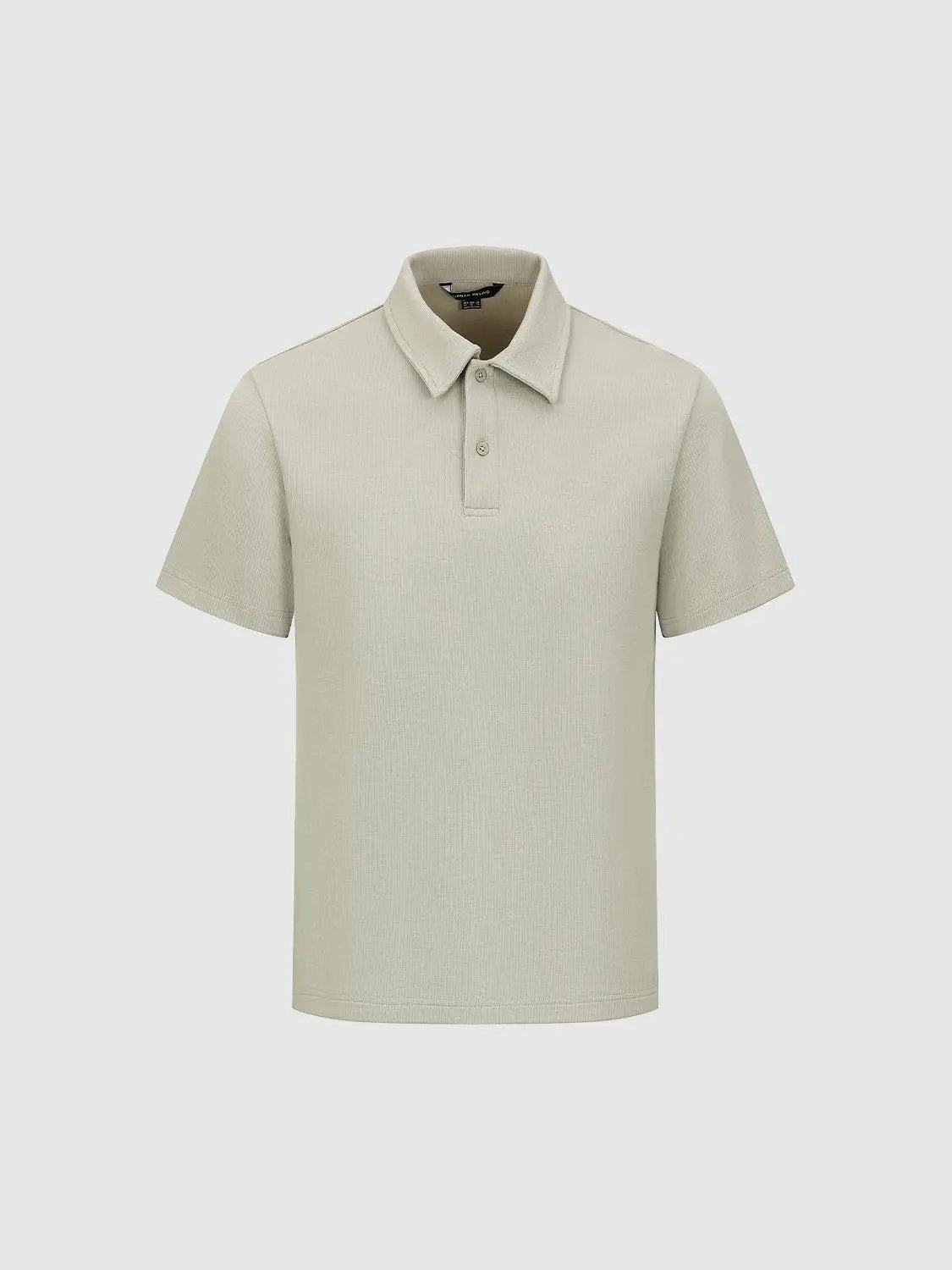 Textured Brushed Polo Cotton Blend Shirt in beige, Urban Revivo Fashion men's polo.