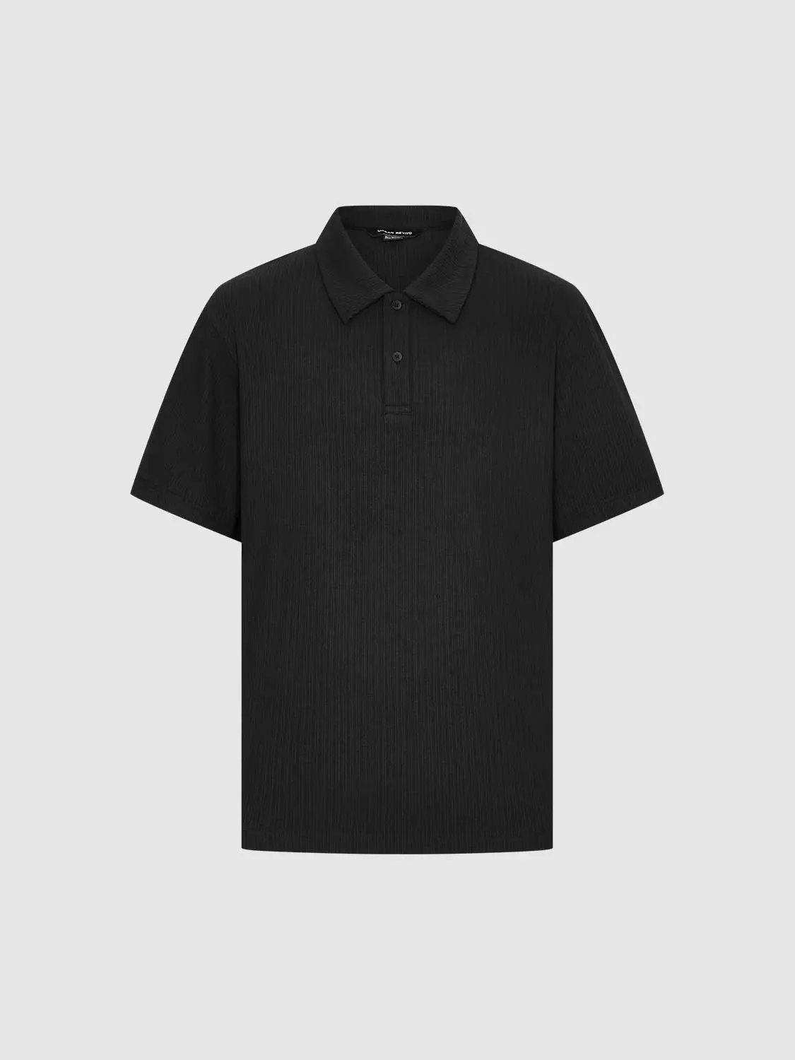 Polo shirt by Urban Revivo Fashion in black with short sleeves and collar