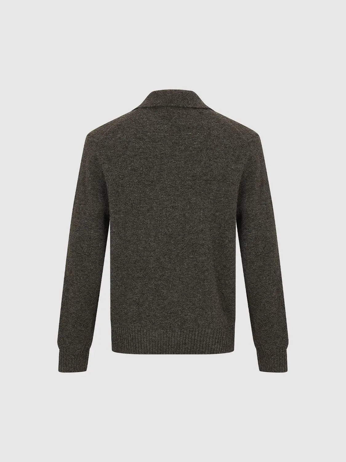 Knit T-Shirt back view by Urban Revivo Fashion in charcoal grey heather knit