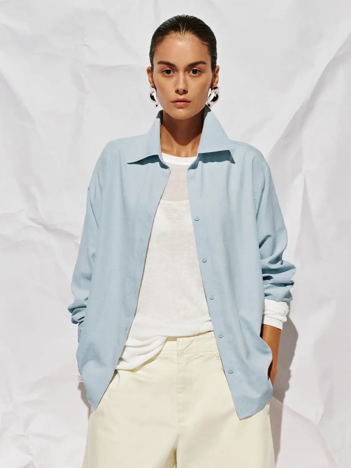 Button Up Loose Fit Shirts by Urban Revivo Fashion