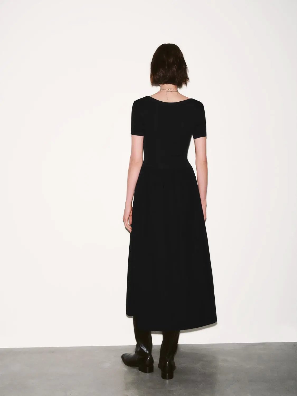 Square Neck A-Line Midi Dresses by Urban Revivo Fashion