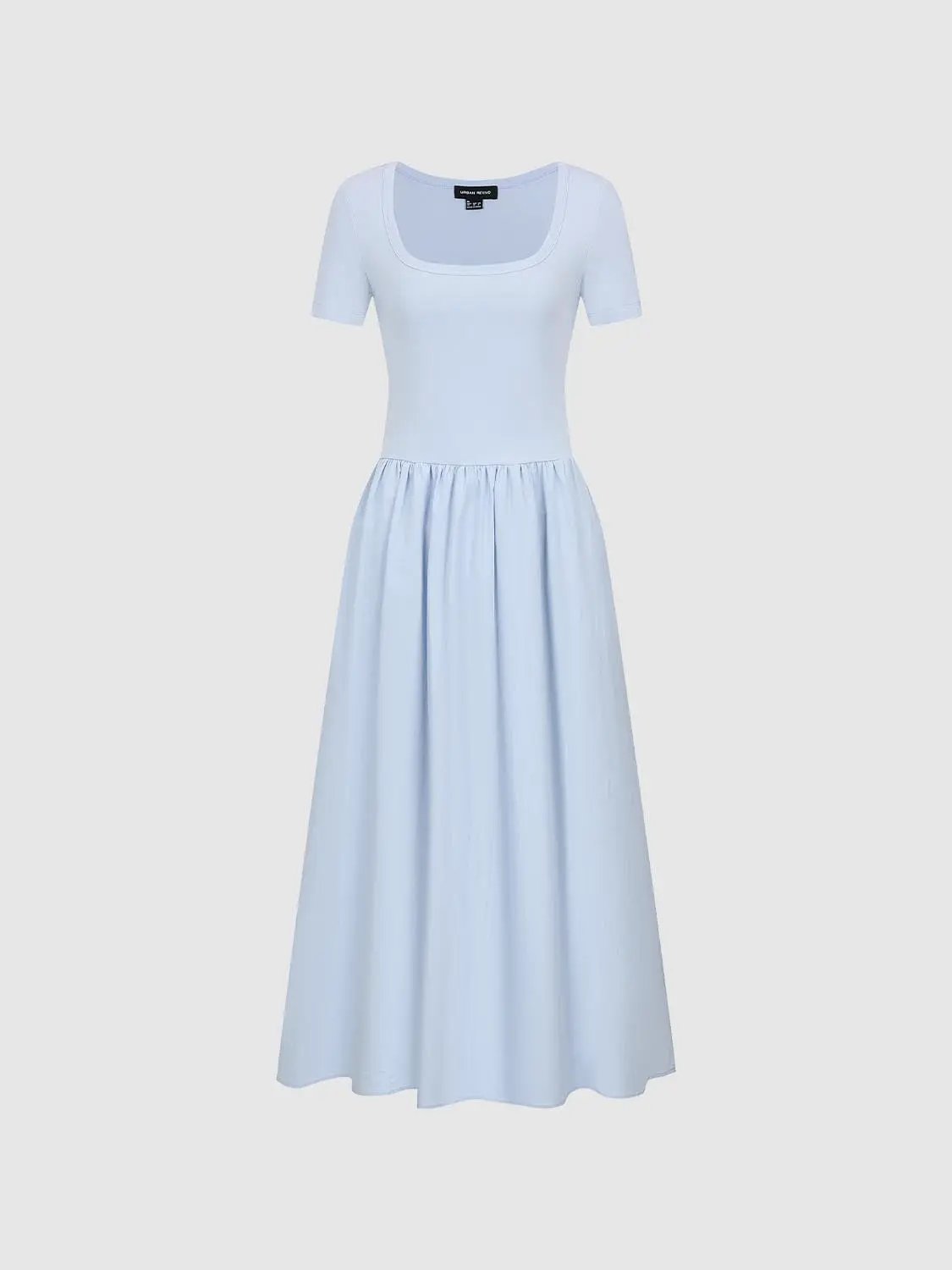 Square Neck A-Line Midi Dresses by Urban Revivo Fashion