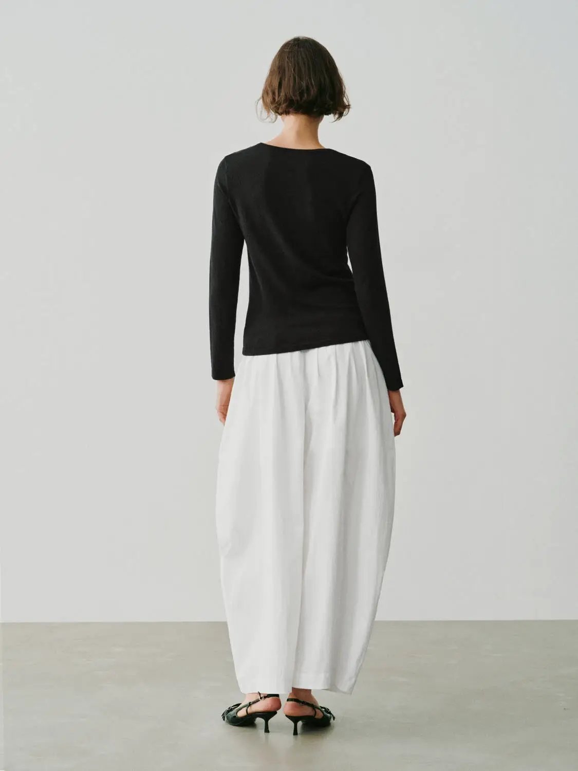 Knit T-Shirt by Urban Revivo, black long-sleeve knit top.