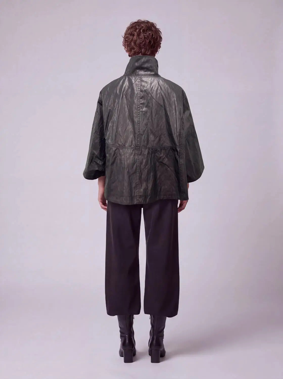 Cape by Urban Revivo Fashion, dark metallic gray oversized silhouette with high collar