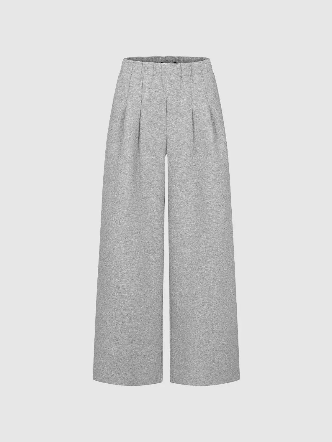Wide-leg pants by Urban Revivo Fashion in heather gray with elastic waistband