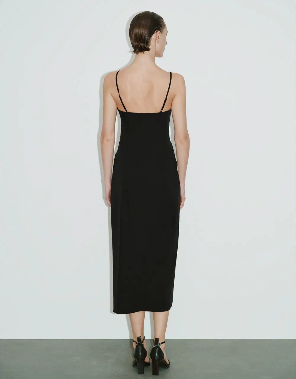 Ruched V-Neck A-Line Cami Dress by Urban Revivo Fashion