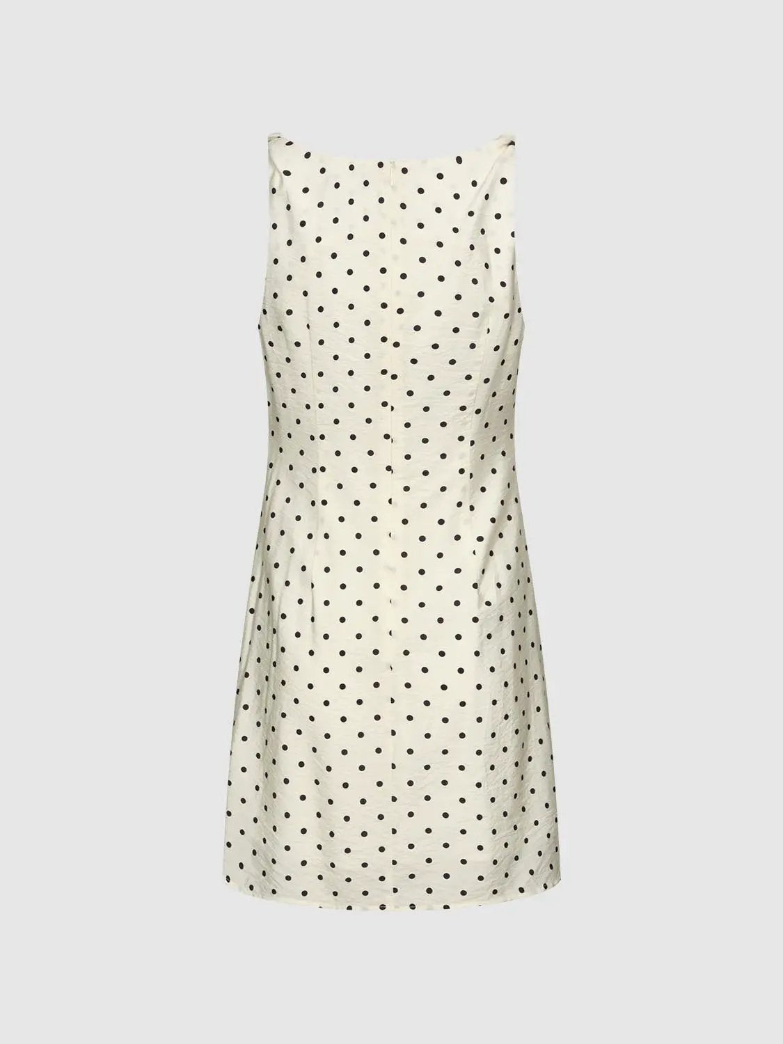 Polka Dot Nipped-Waist Sleeveless Skater Midi Dresses by Urban Revivo Fashion