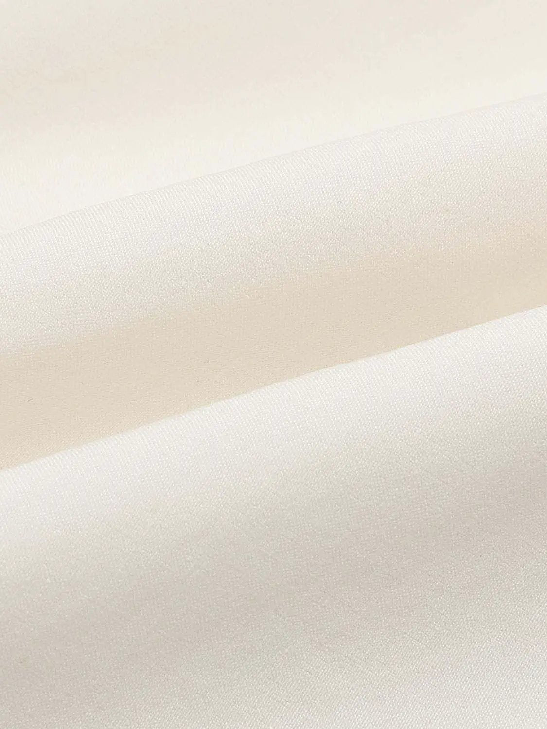 Crepe open-back sleeveless A-line midi dress fabric swatch in ivory cream