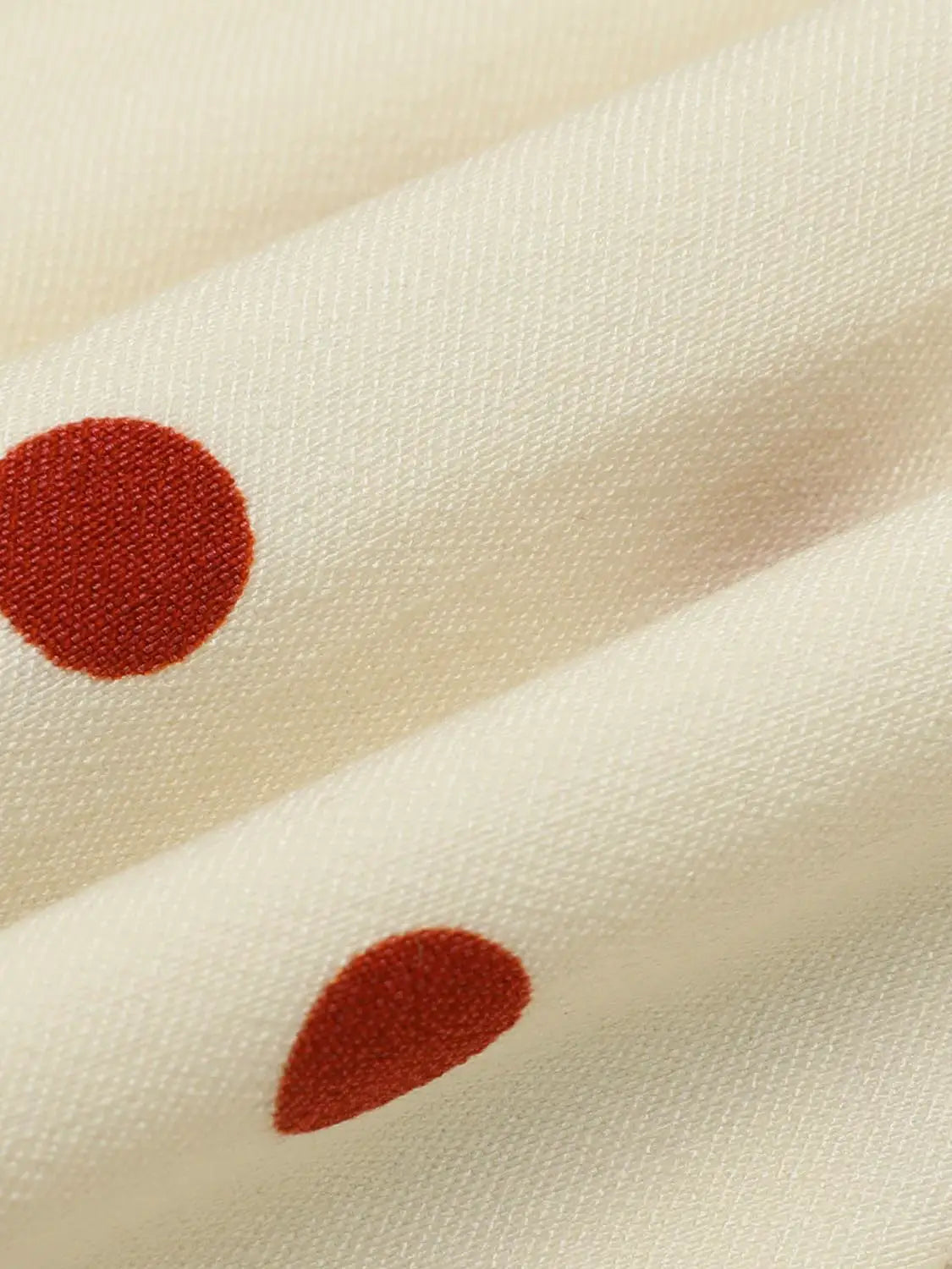 A-Line Dress fabric in cream with red polka dots, Urban Revivo Fashion