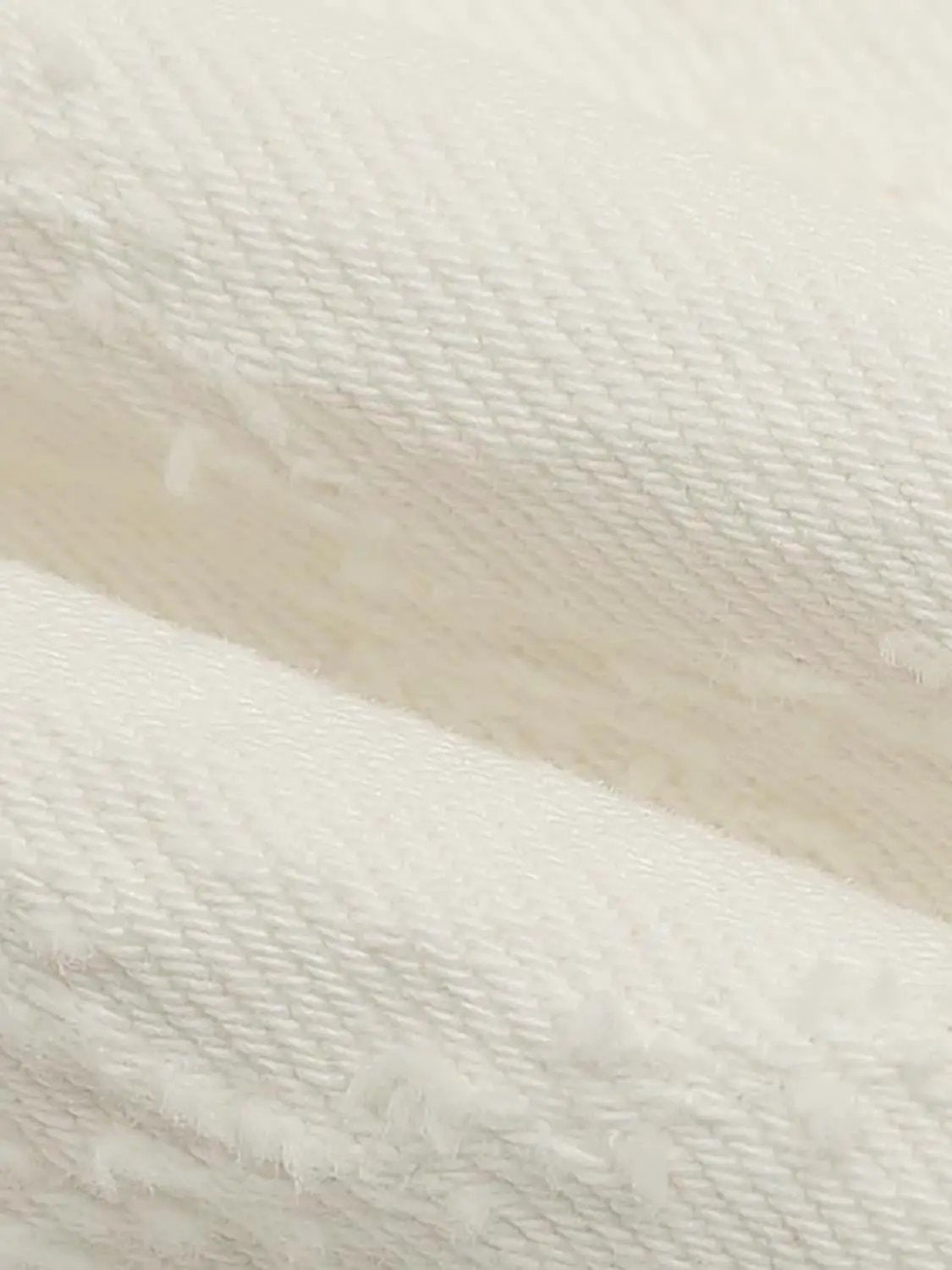 Mid Rise Textured Cotton Flare-Leg Jeans by Urban Revivo Fashion in cream