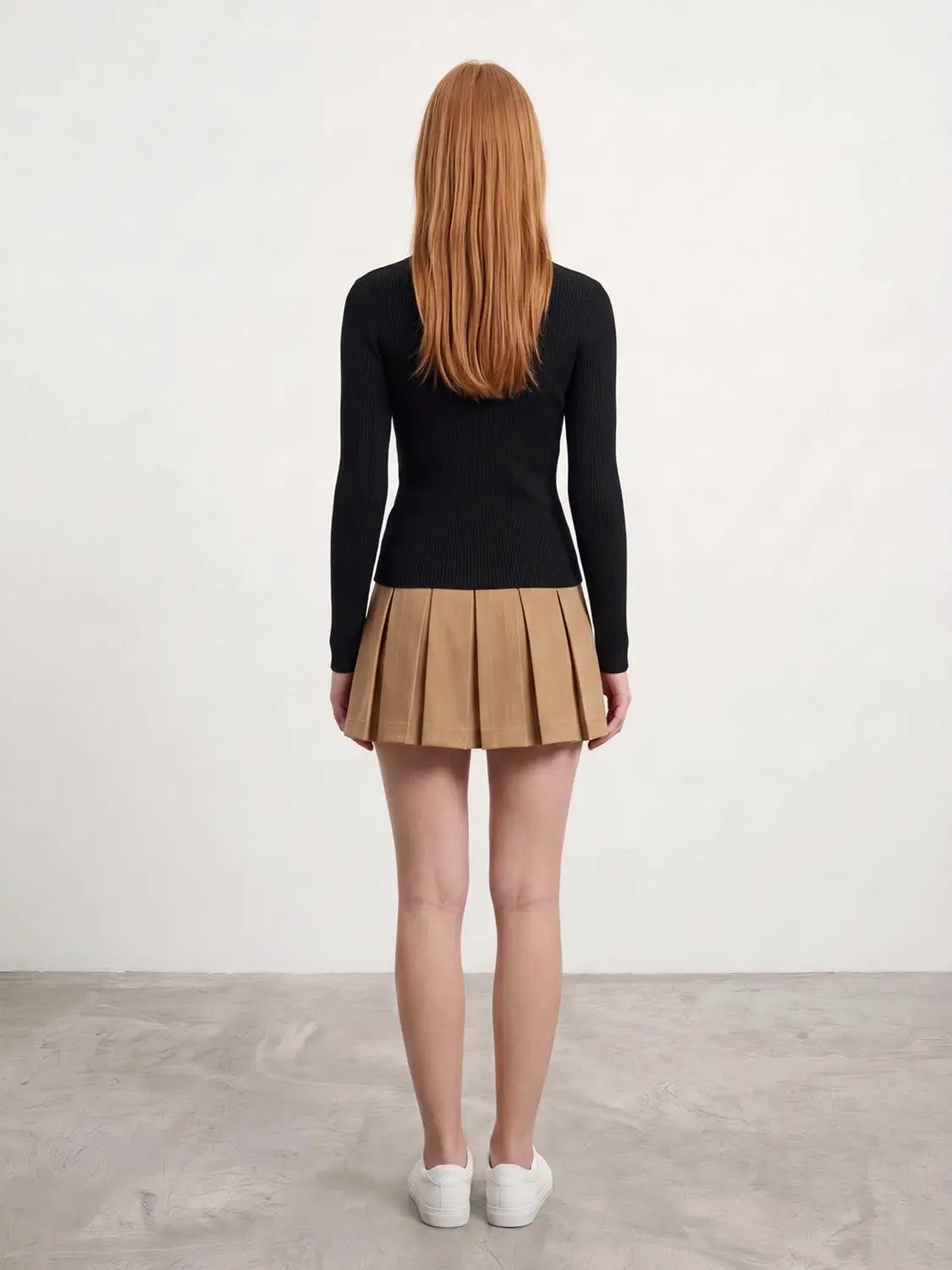 Contrast full-zip knitted cardigan in black ribbed knit by Urban Revivo Fashion
