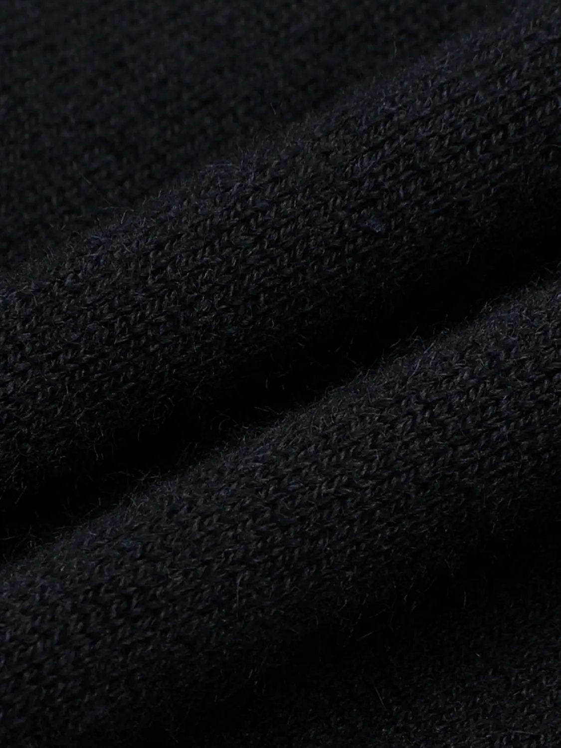 Knit T-Shirt by Urban Revivo Fashion in black knitted fabric close-up