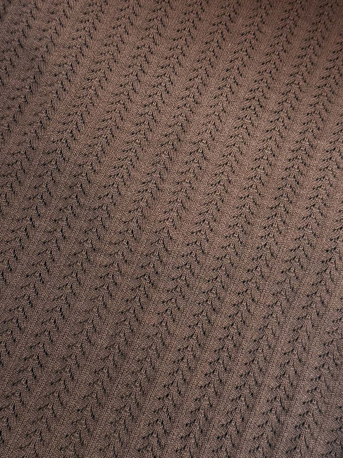 Knitted T-Shirt fabric in brown with textured diagonal rib pattern