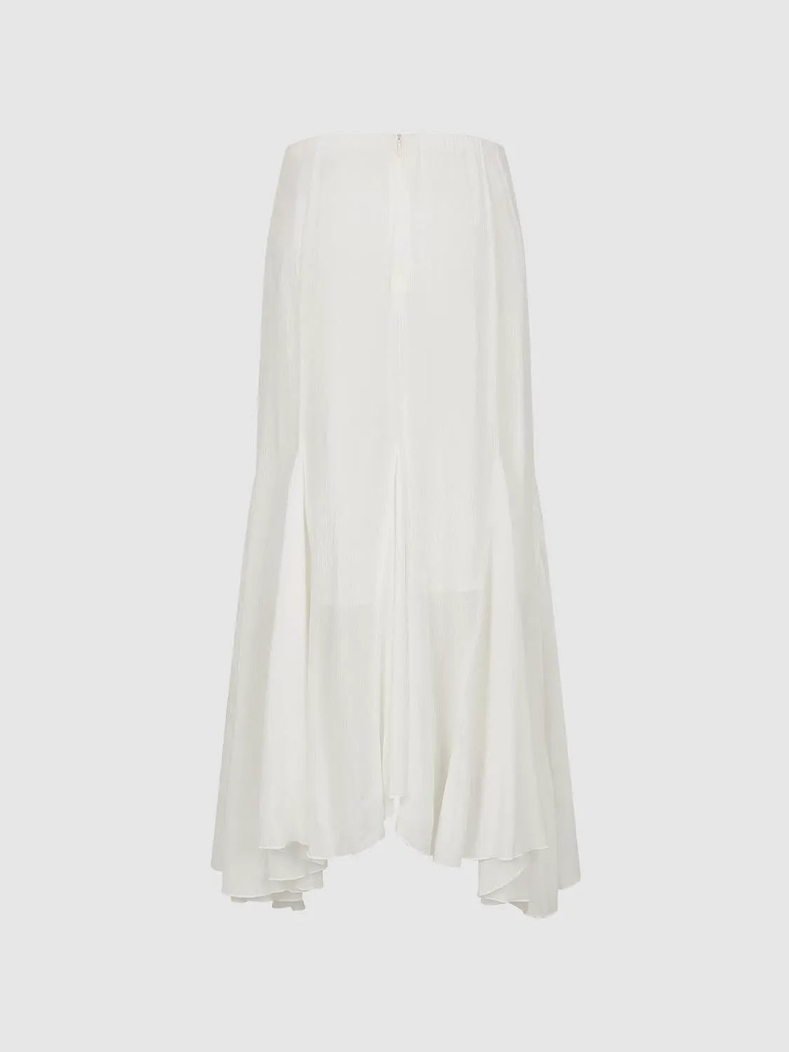 A-Line Skirt by Urban Revivo, white, flowing draped hem.