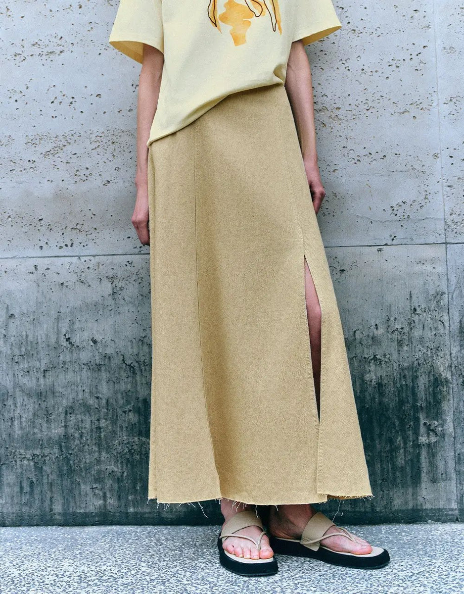 A-line Maxi Denim Skirt