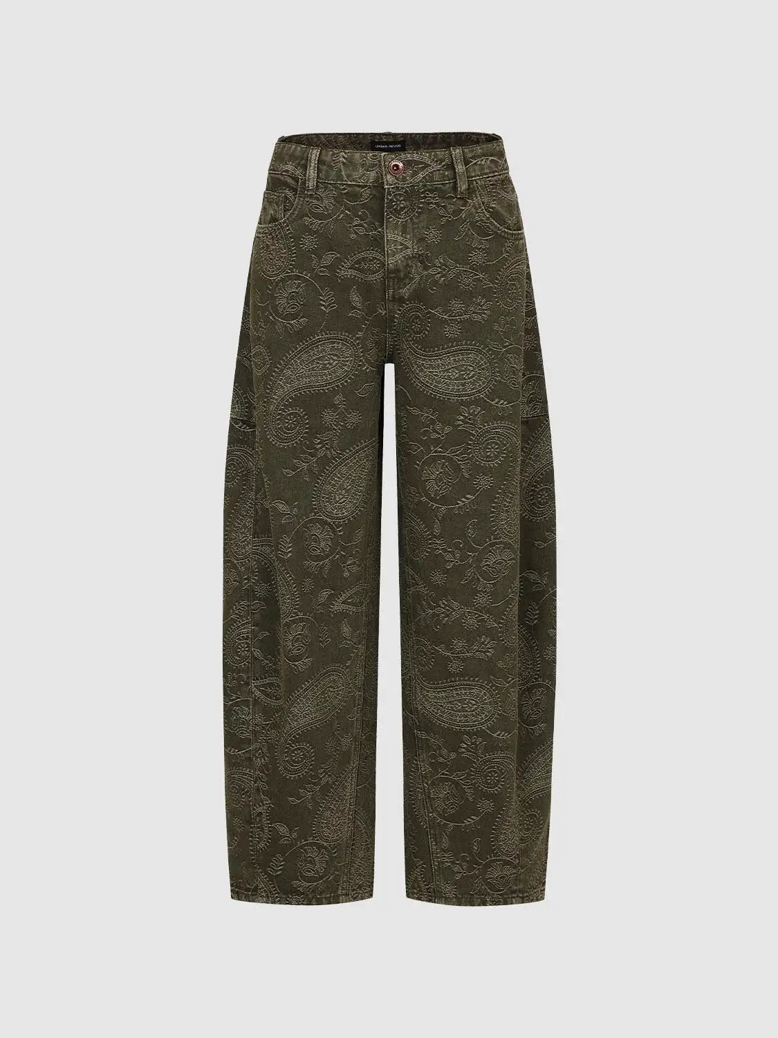 Casual jeans by Urban Revivo Fashion in olive paisley print