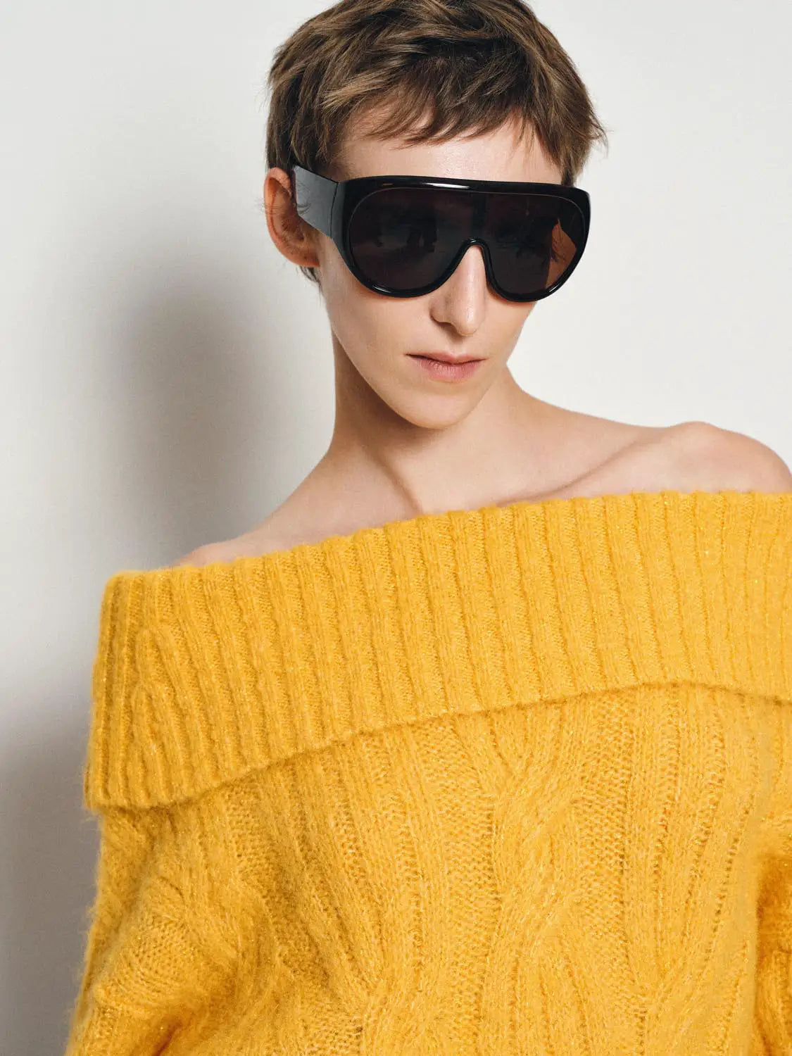 Knit T-Shirt mustard yellow knit top by Urban Revivo Fashion