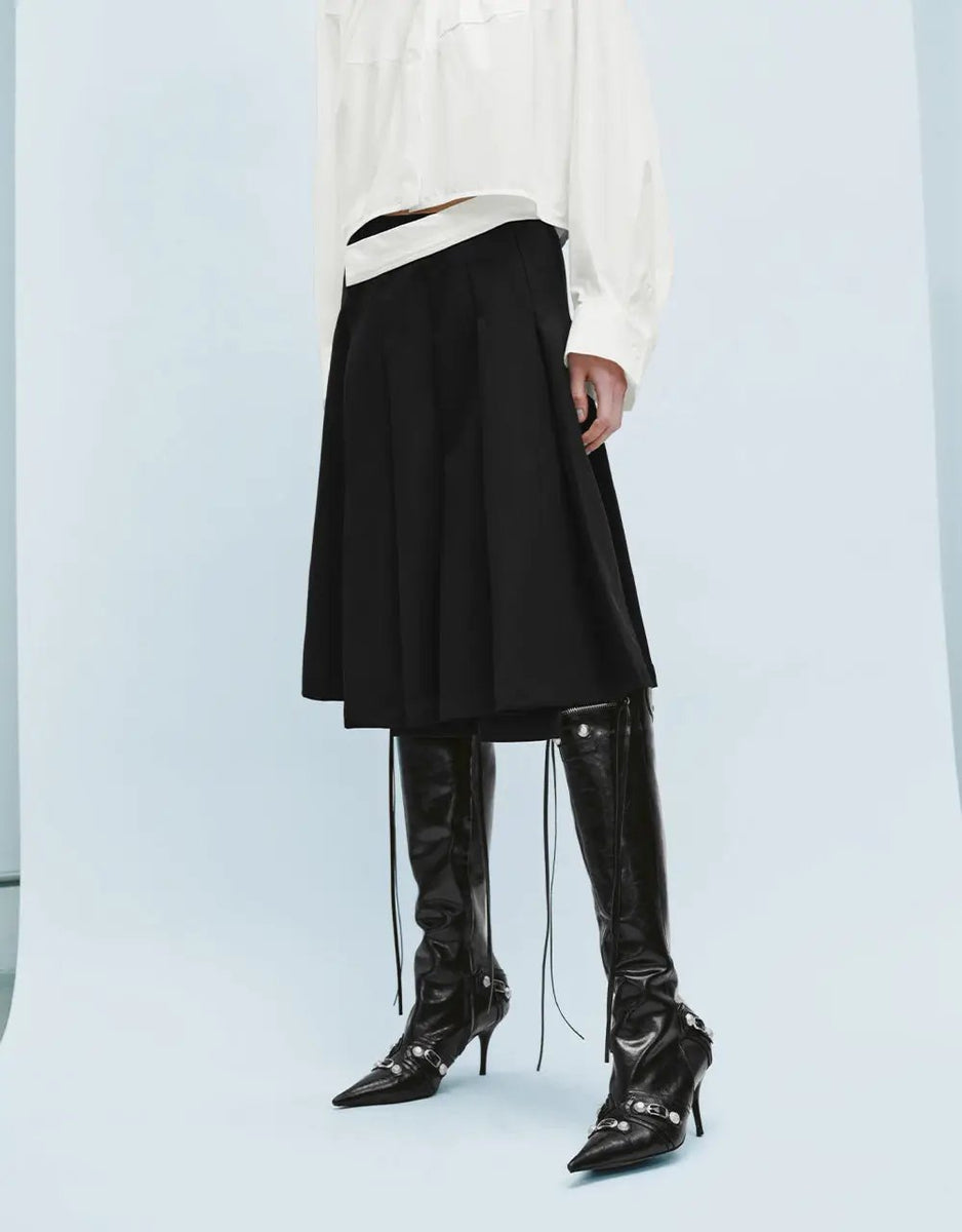 Laced Straight Midi Skirts