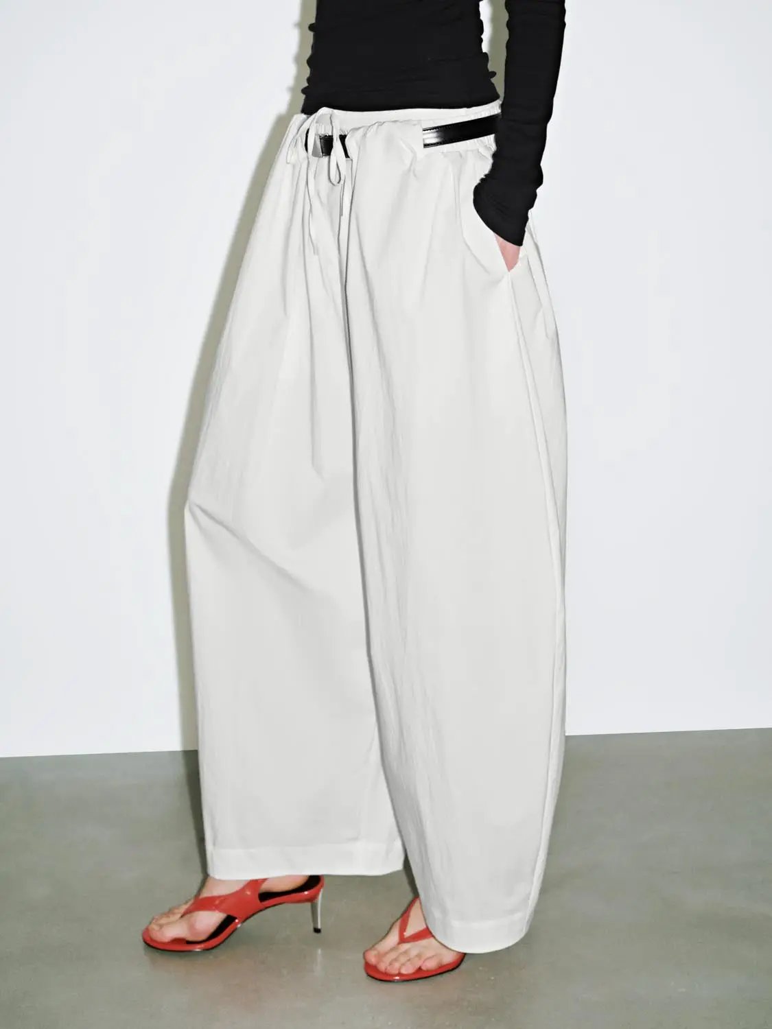 Belted Wide Leg Pants by Urban Revivo Fashion