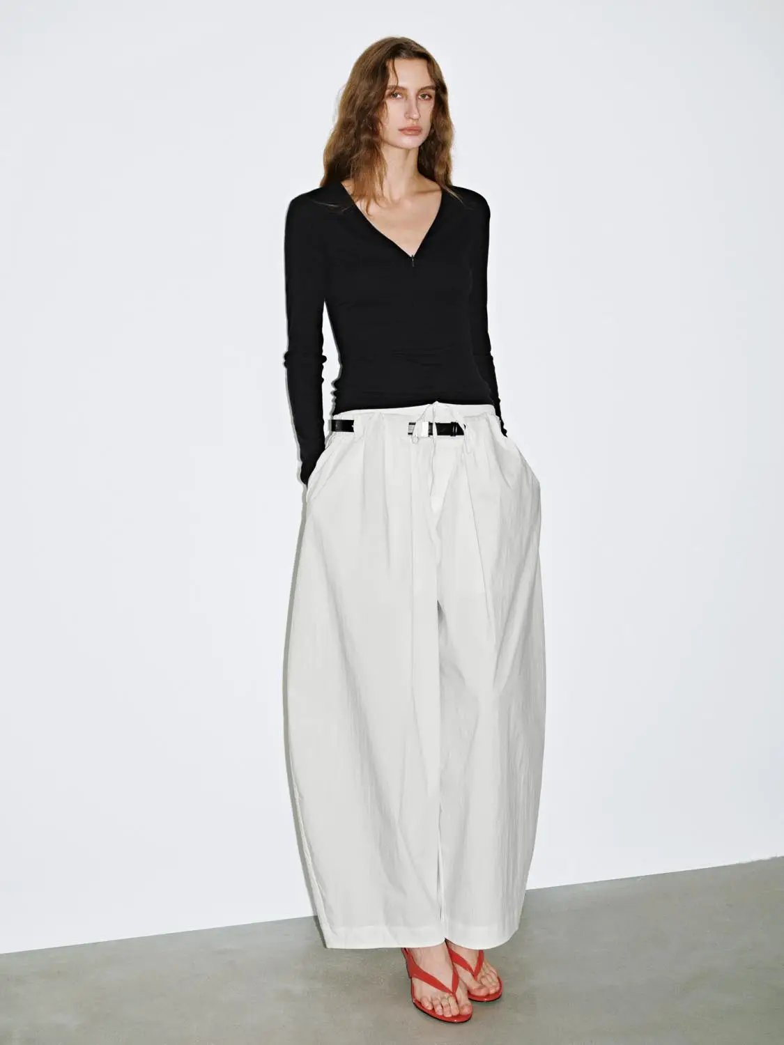 Belted Wide Leg Pants by Urban Revivo Fashion