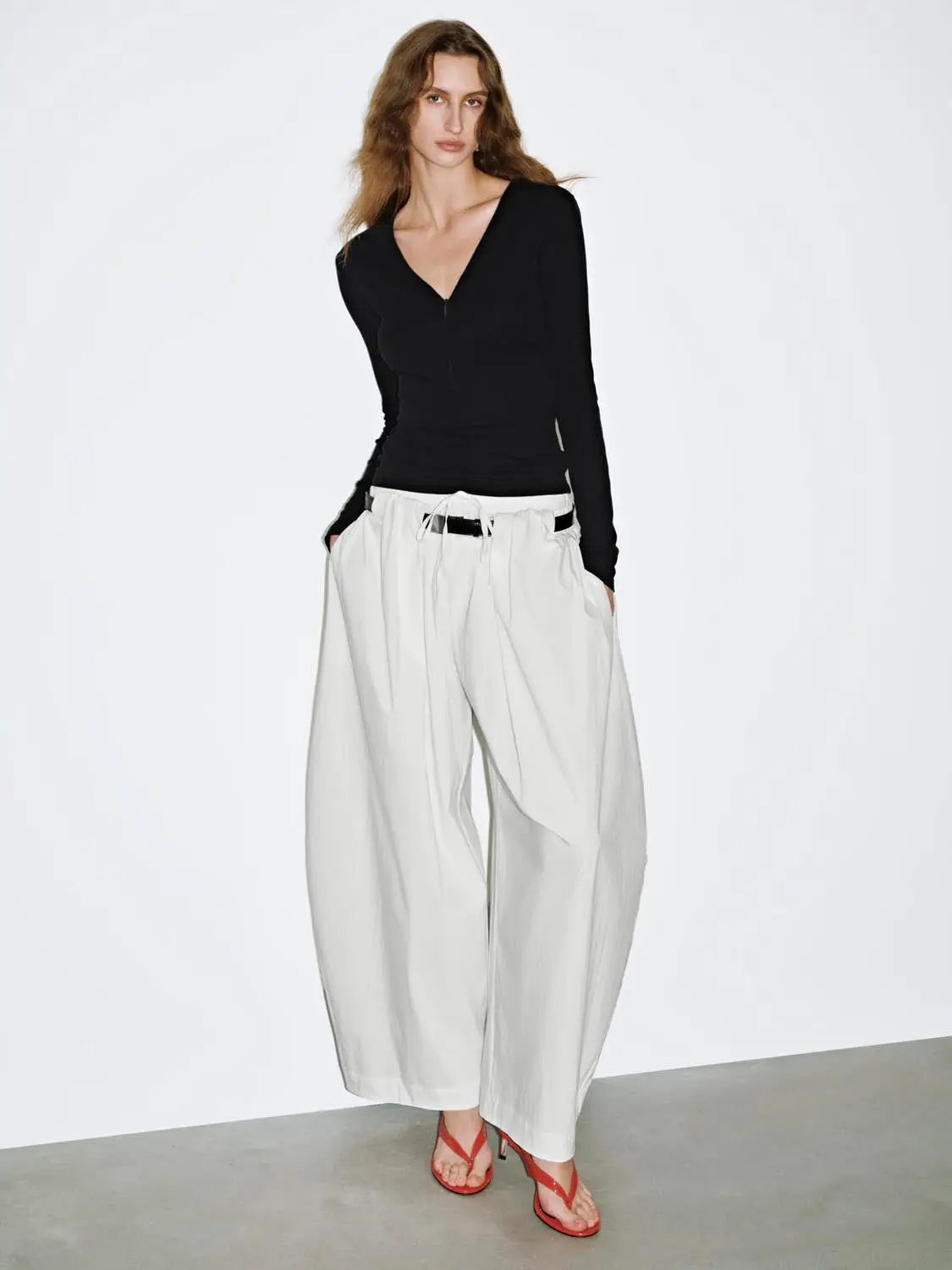 Belted Wide Leg Pants by Urban Revivo Fashion
