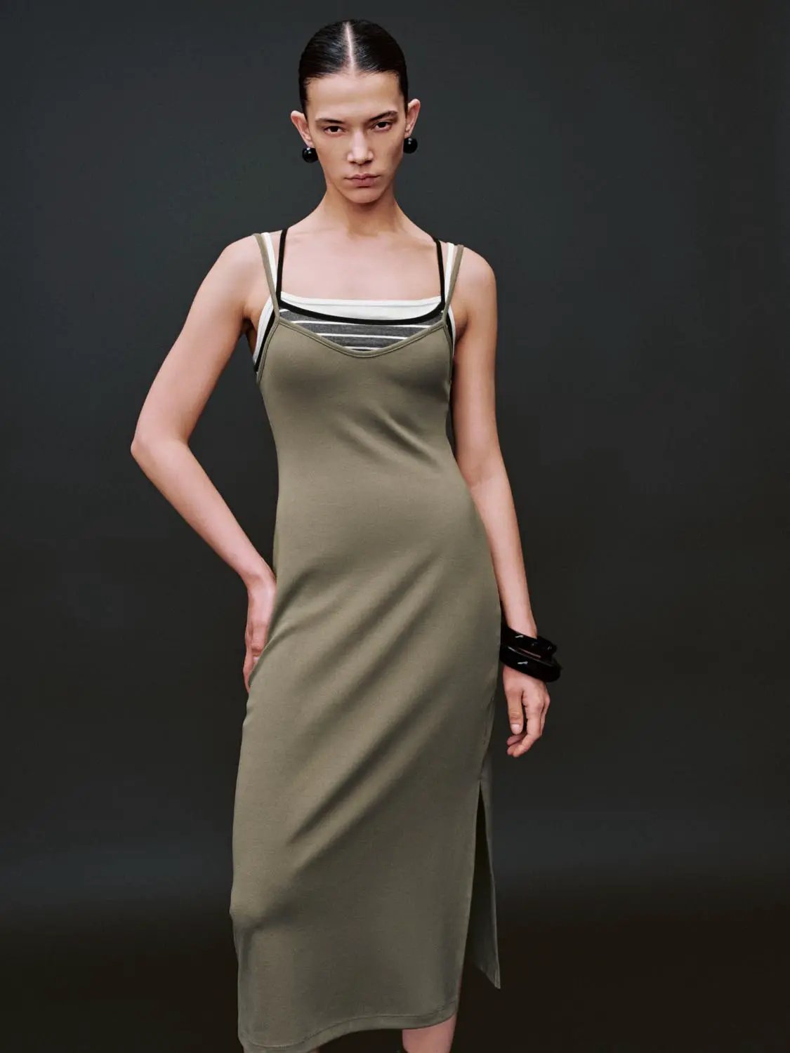 Multi Layered Camisole Skinny-Fit Dresses by Urban Revivo Fashion