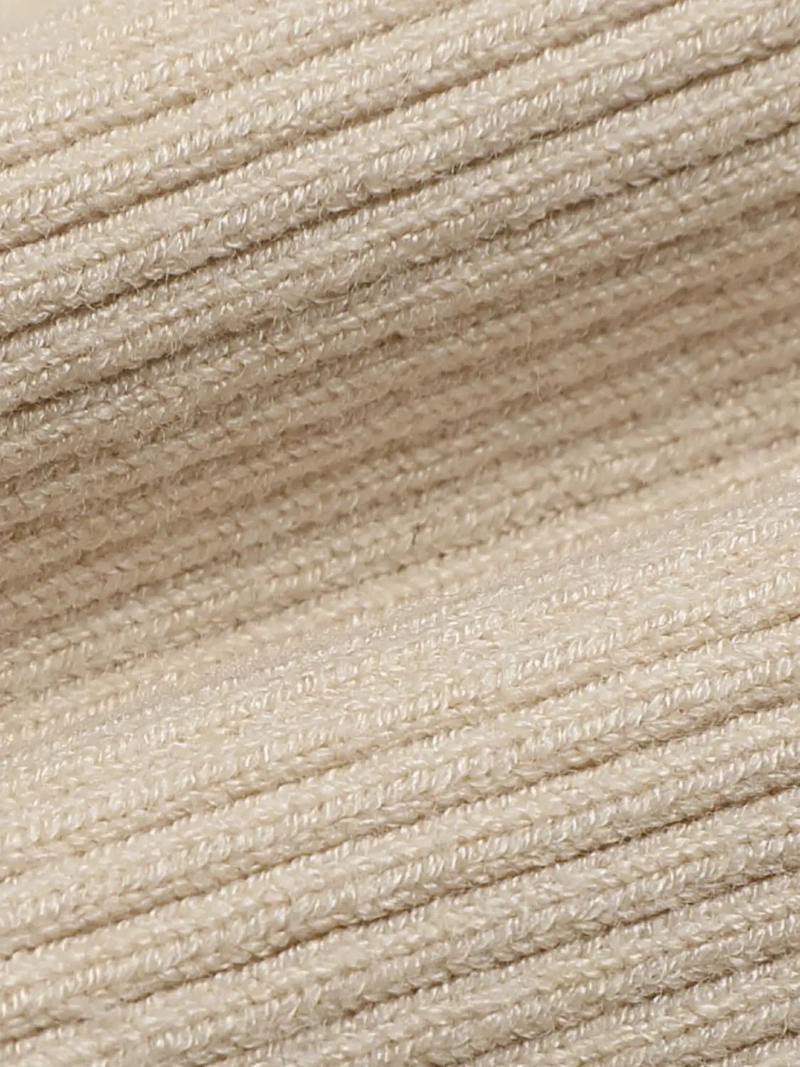 Zip Up Balloon Sleeve Knitted Cardigans in beige knit fabric by Urban Revivo Fashion