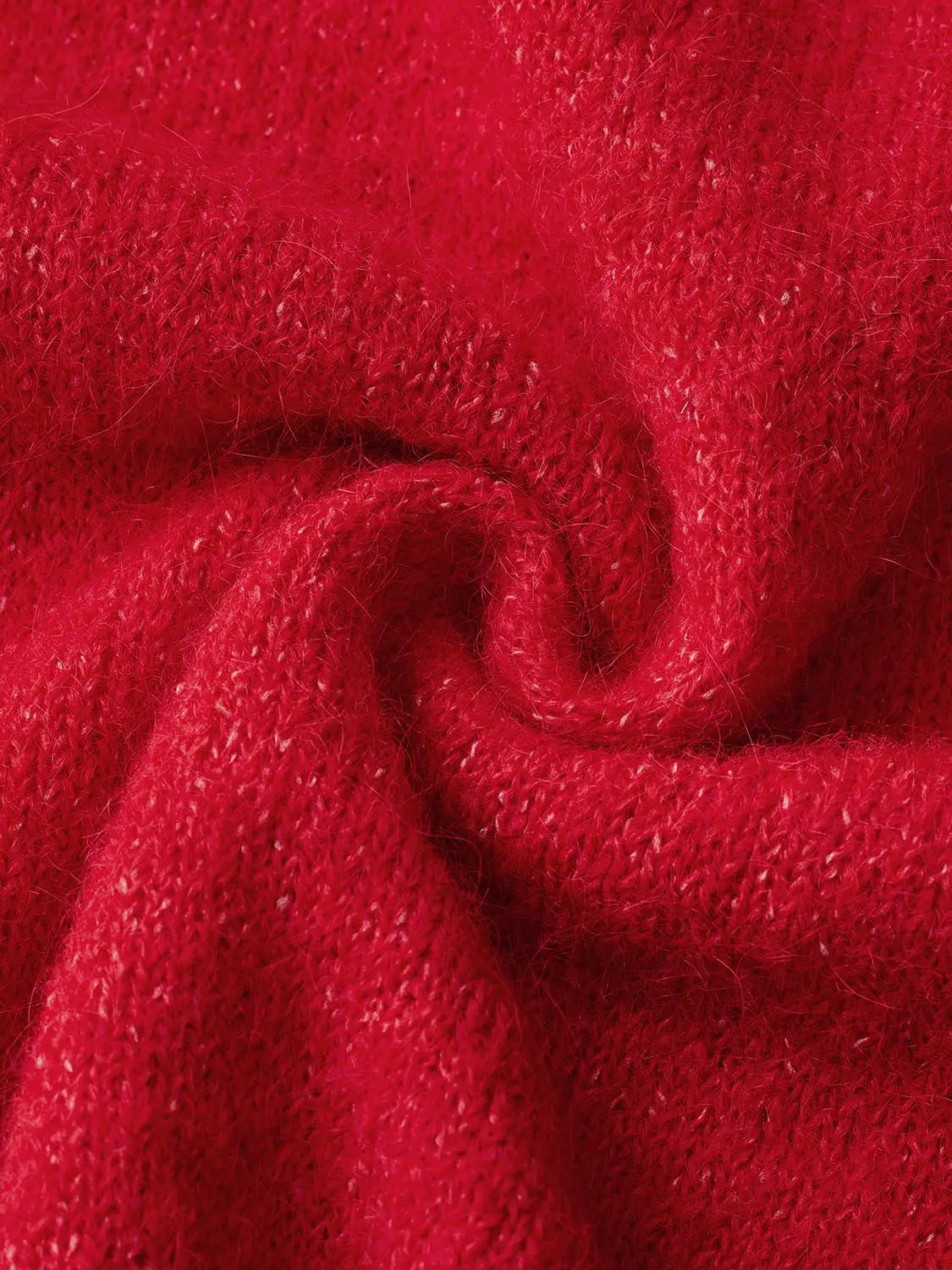 Knitwear T-Shirt red knit fabric close-up texture detail