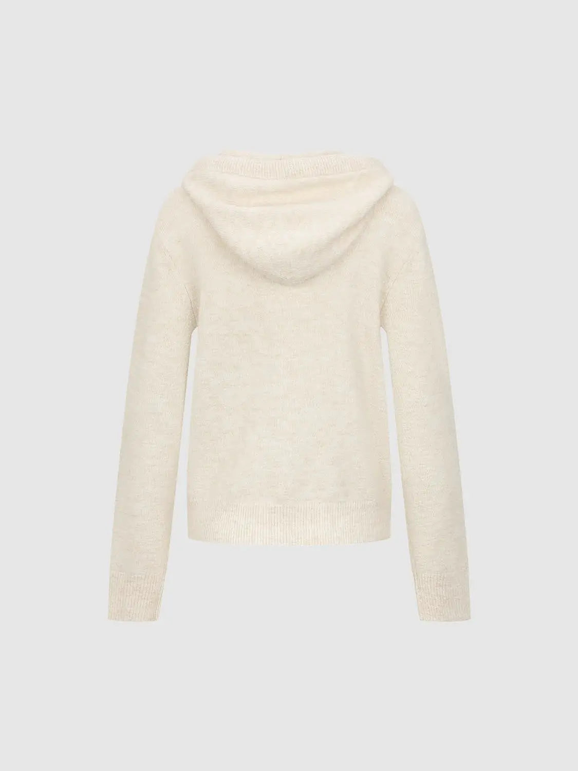 Knit jacket with hood in cream knit, Urban Revivo Fashion.