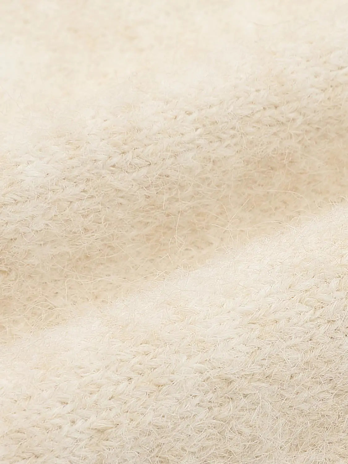 Knit Jacket cream fuzzy knit fabric close-up by Urban Revivo Fashion