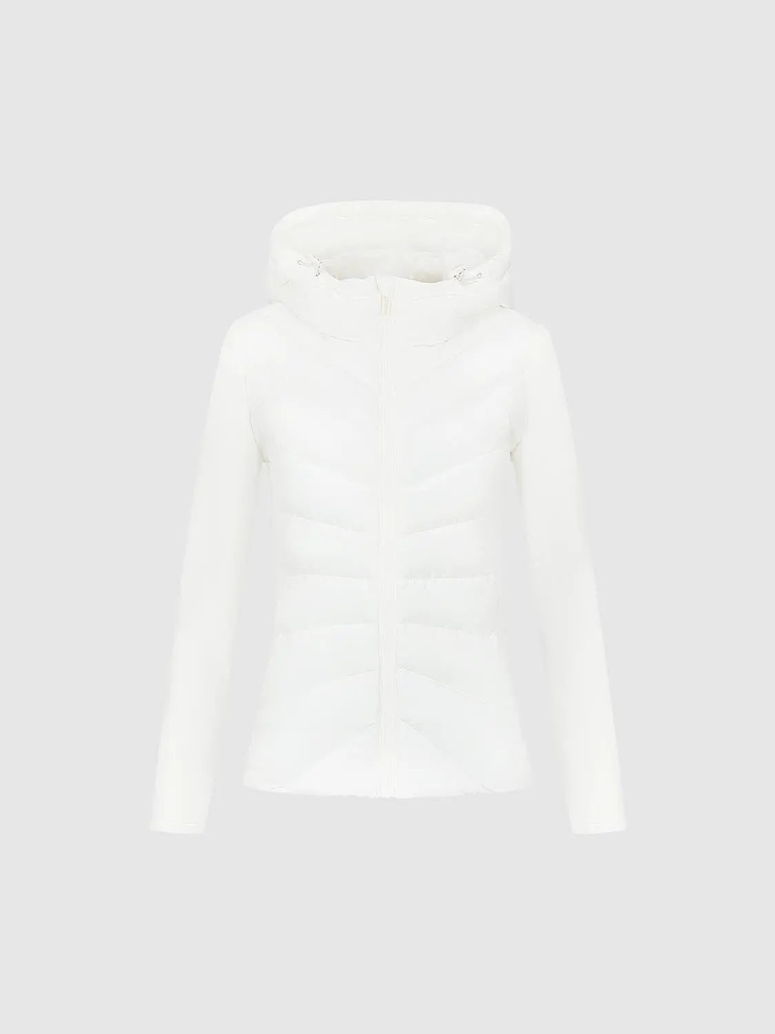 Padded Jacket white with hood; quilted front by Urban Revivo Fashion