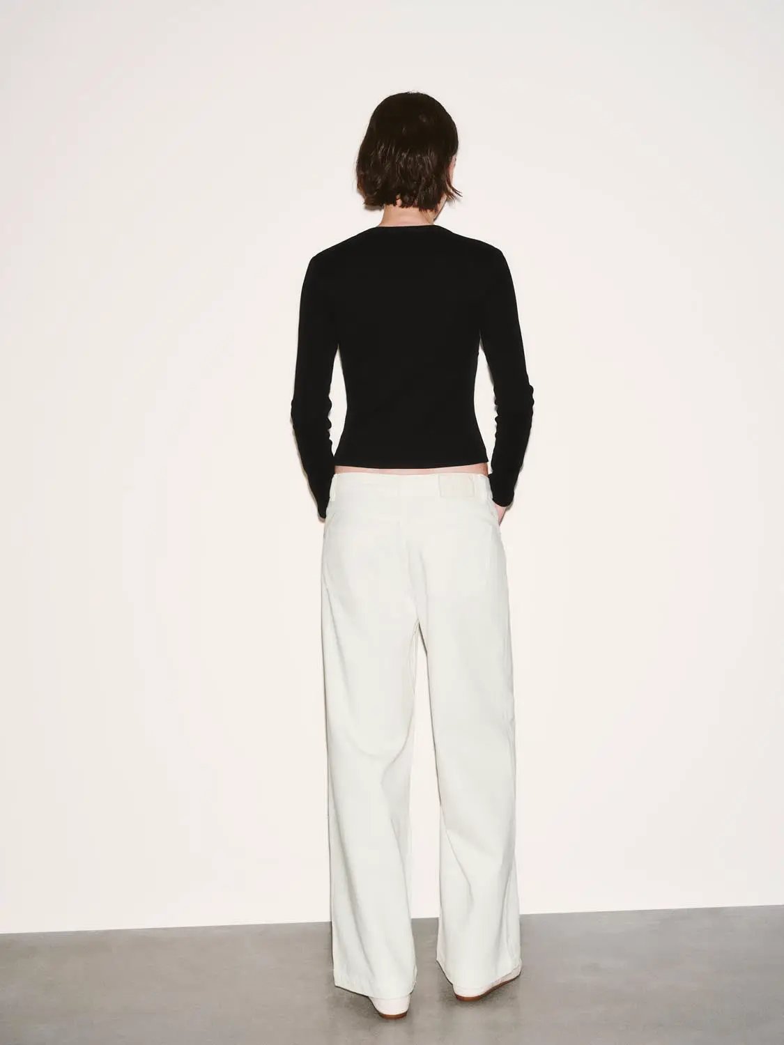 Button Detail Crew Neck Long Sleeve Skinny Fit T-Shirts by Urban Revivo Fashion