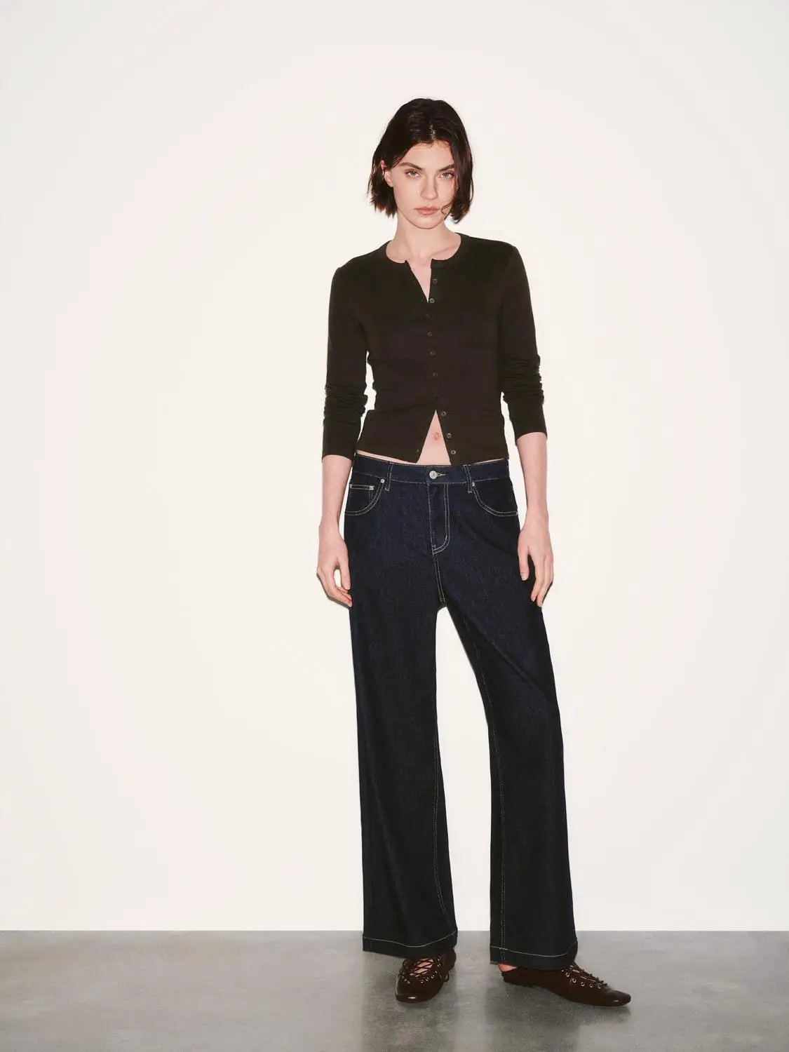 Button Detail Crew Neck Long Sleeve Skinny Fit T-Shirts by Urban Revivo Fashion