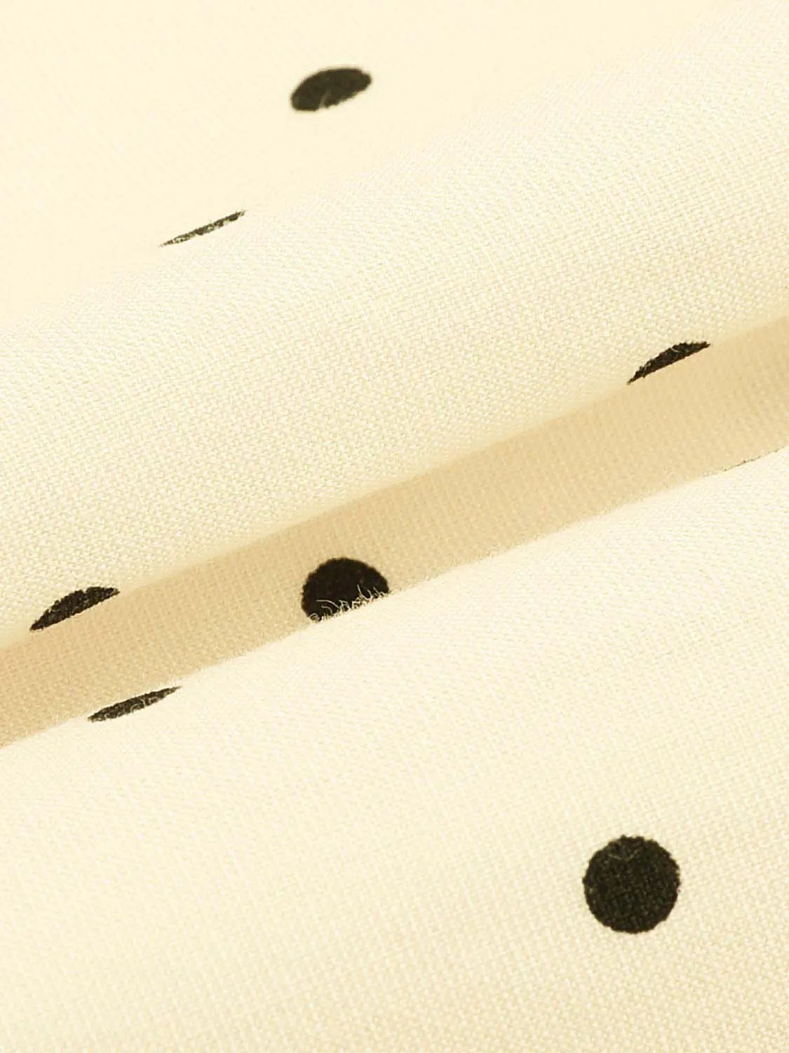 Polka Dot A-Line Dress by Urban Revivo Fashion, cream fabric with black polka dots.