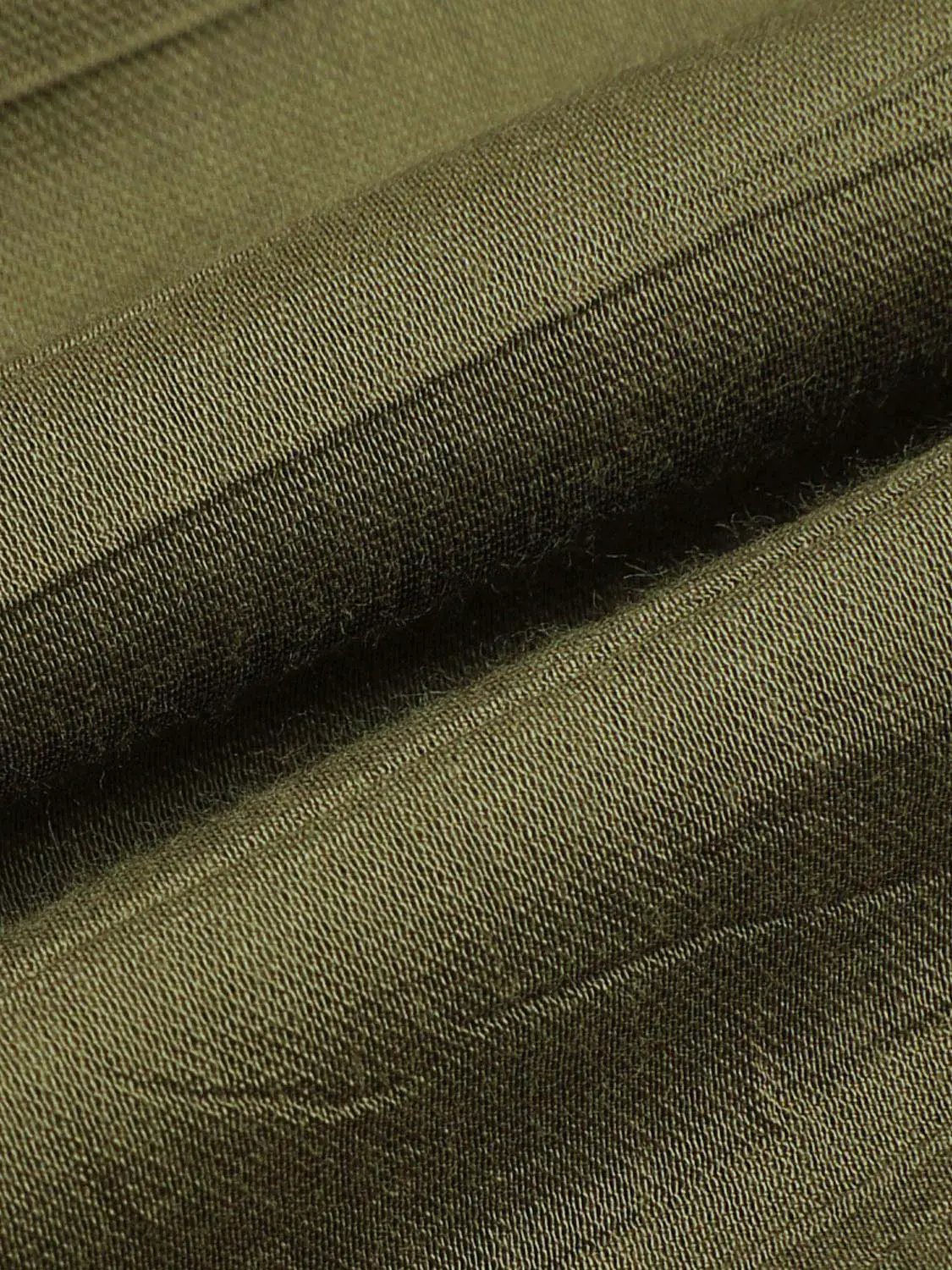 Slight Stretch A-Line Dress in olive-green lightweight fabric with visible woven texture.