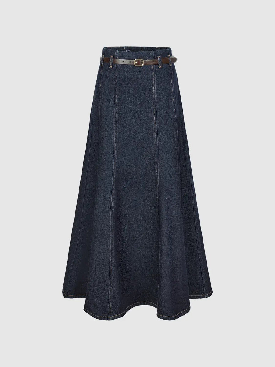 High Waisted Maxi Denim Skirts Versatile Everyday Look – URBAN REVIVO