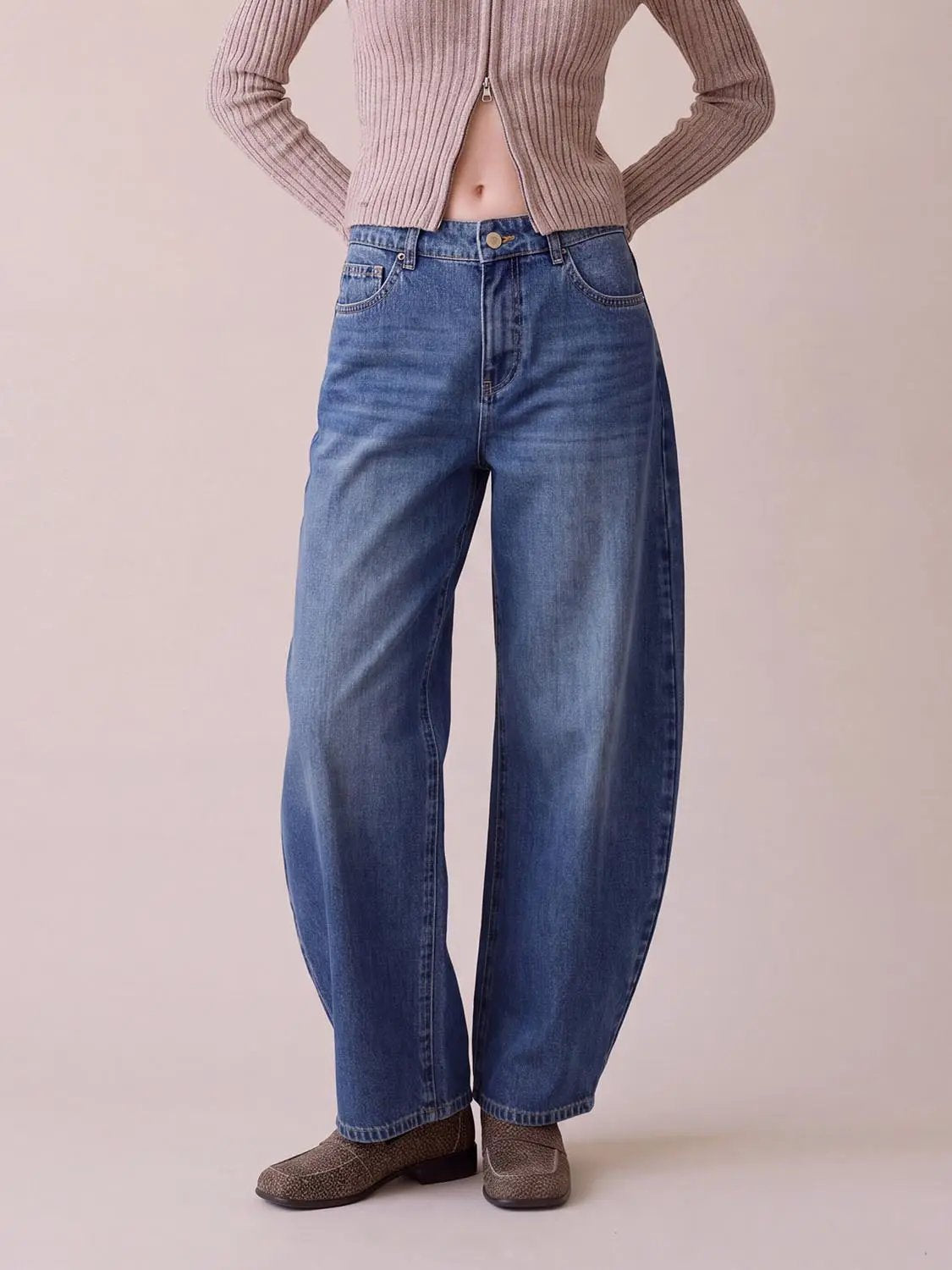Jeans by Urban Revivo Fashion, blue denim wide-leg style.