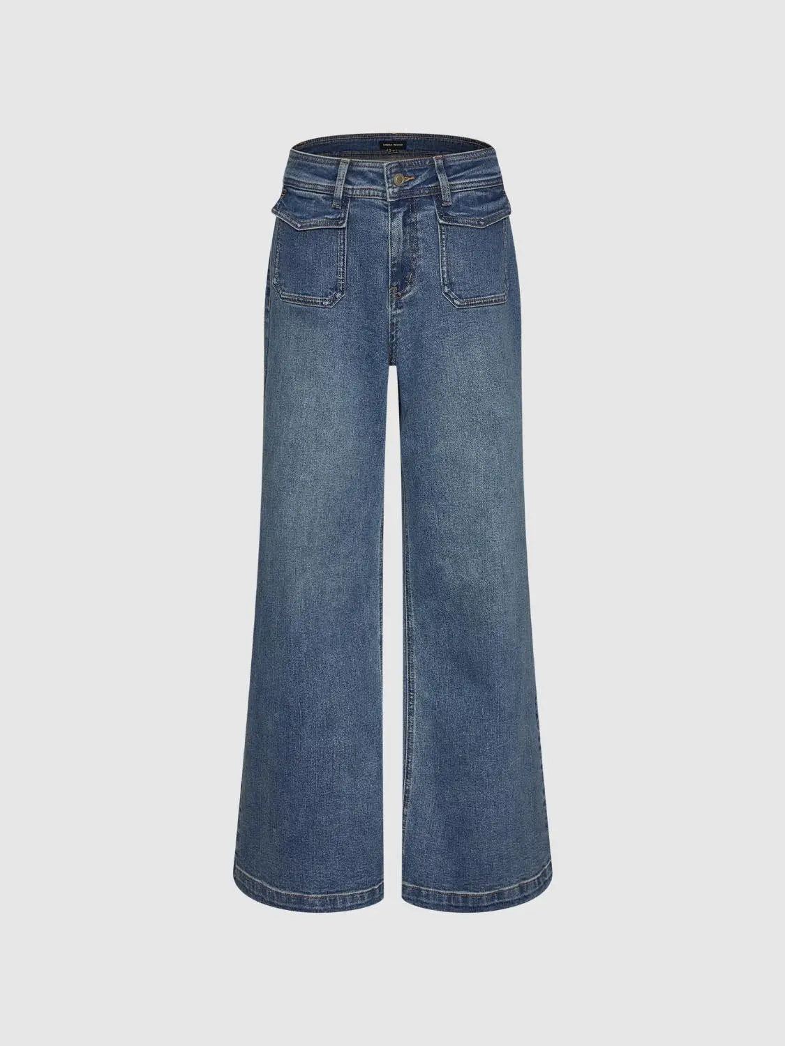 Jeans by Urban Revivo, blue denim wide-leg pants for everyday wear
