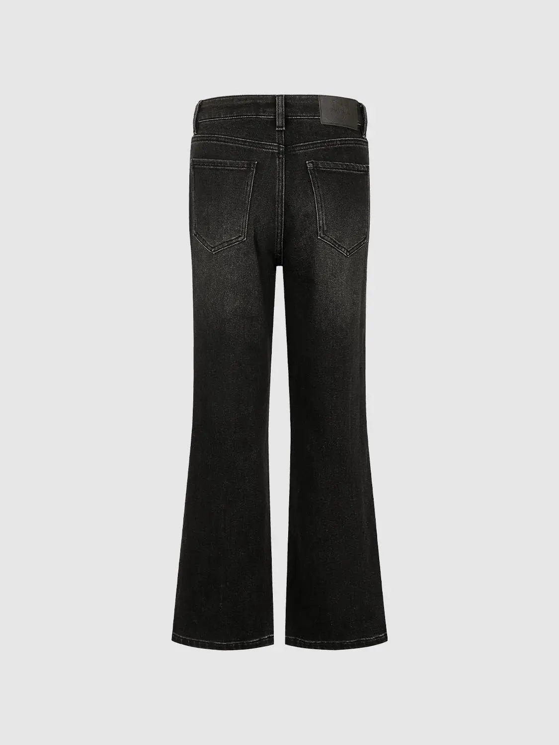 Jeans by Urban Revivo Fashion in black denim with back pockets and a flared leg.